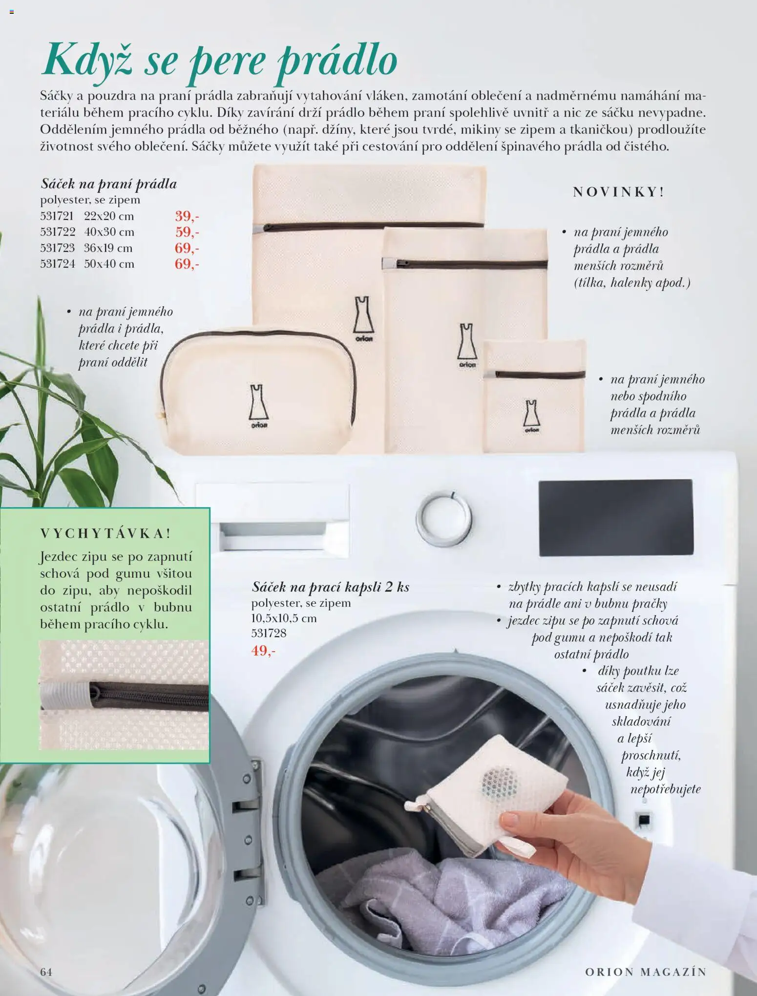 Orion leták - Jaro/Léto 2026 od 09.03.2026 | Strana: 64 | Produkty: Mikiny, Pračky, Oblečení, Sáček