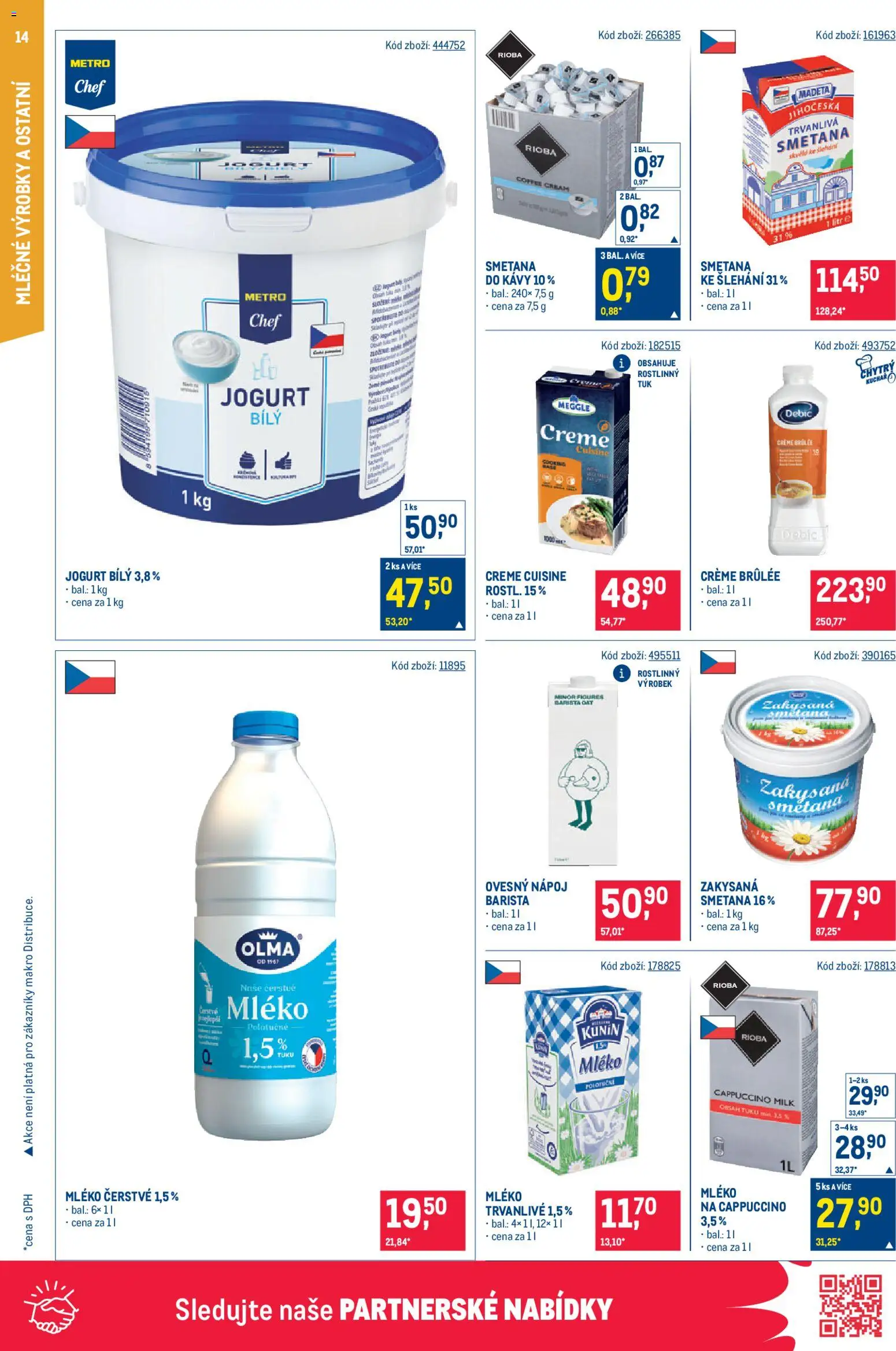 Makro leták - Gastronomie od 28.01.2026 | Strana: 14 | Produkty: Mléko, Ovesný nápoj, Smetana do kávy, Crème brûlée