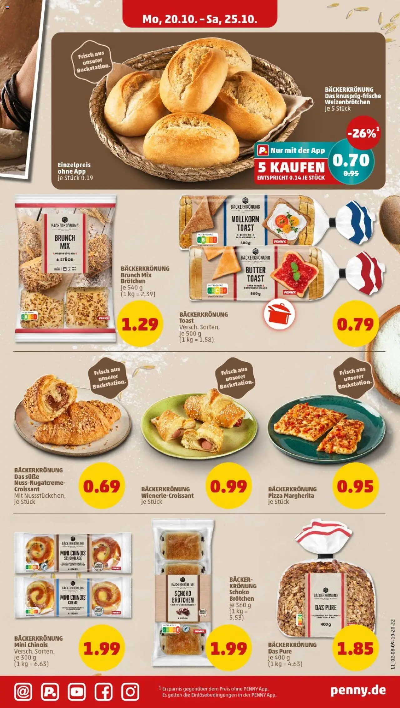 Penny - Niedersachsen – gültig ab 20.10.2025 | Seite: 11 | Produkte: Toast, Schokolade, Creme, Pizza