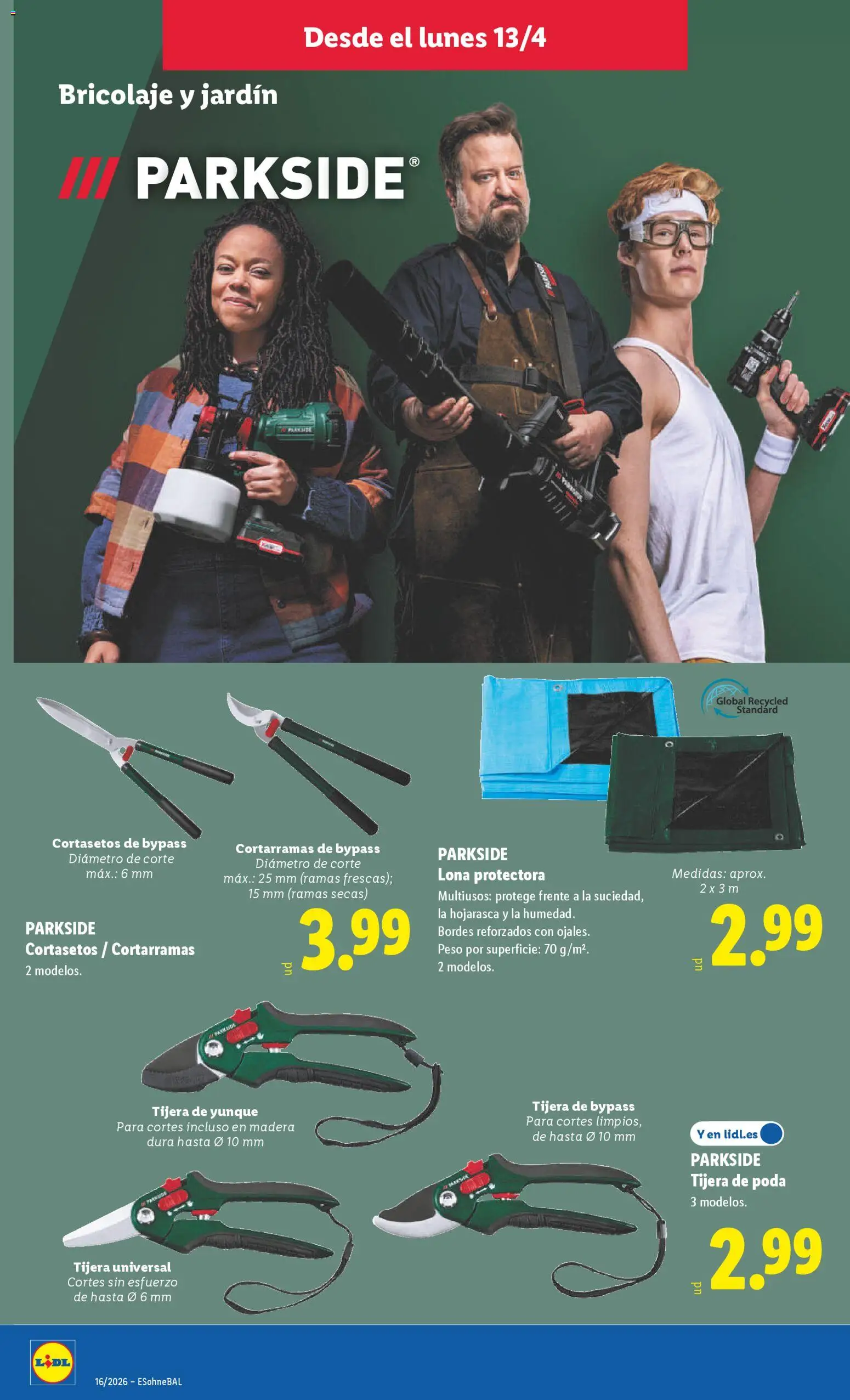 Lidl folleto de bazar │ válido desde el 13.04.2026 | Página: 12 | Productos: Cortasetos, Tijera de poda, Peso
