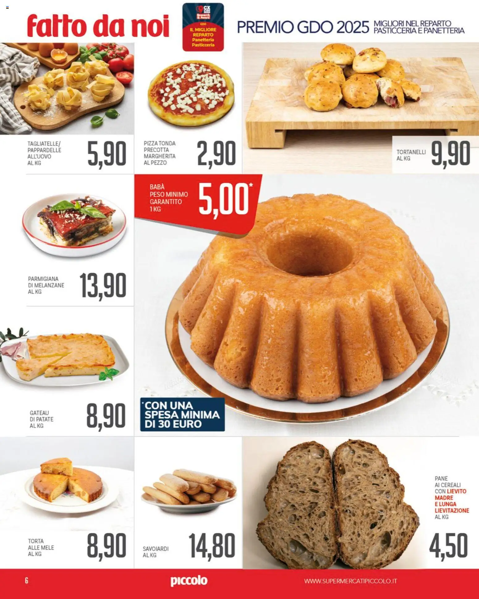 Volantino Piccolo del 19.01.2026 | Pagina: 6 | Prodotti: Pane, Pizza, Cereali, Savoiardi