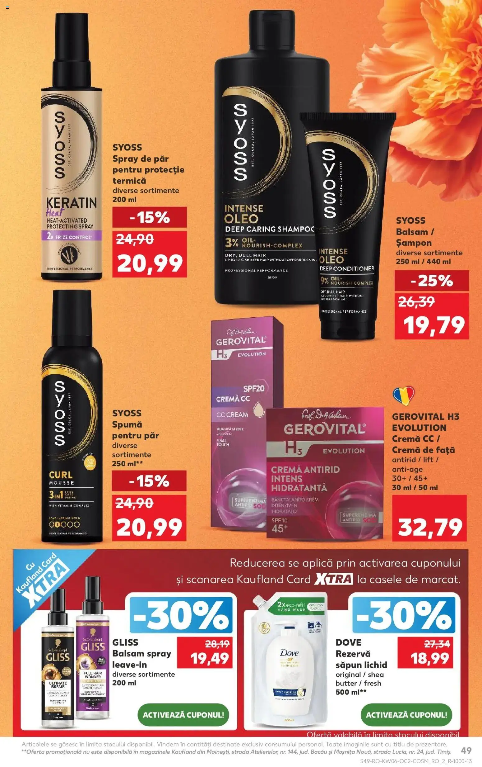 Noul catalog Kaufland – valabil de la 04.02.2026 | Pagină: 49 | Produse: Șampon, Balsam, Spray de păr, Rezervă săpun