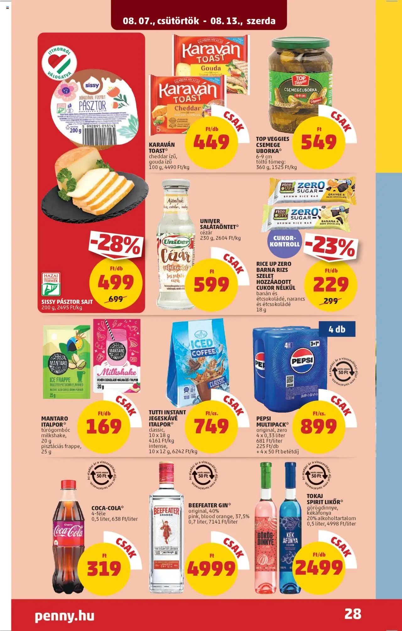 PENNY akciós ujság - amely érvényes a következő dátumtól: 07.08.2025 | Oldal: 32 | Termékek: Gouda, Étcsokoládé, Narancs, Gin