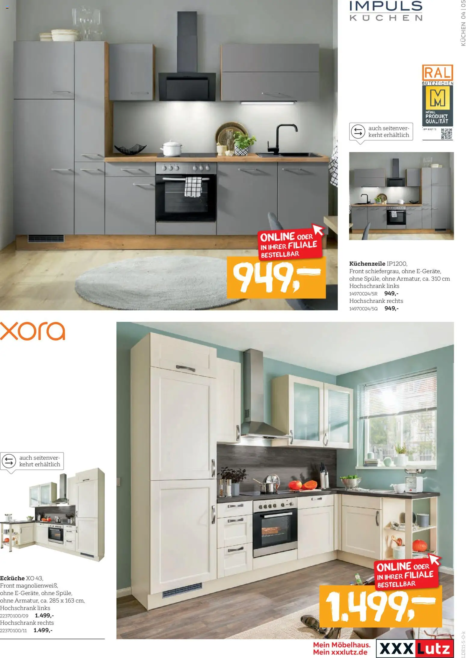 XXXL Lutz Küchen-Preishits – gültig ab 16.11.2025 | Seite: 5 | Produkte: Küchenzeile, Hochschrank, Kuchen