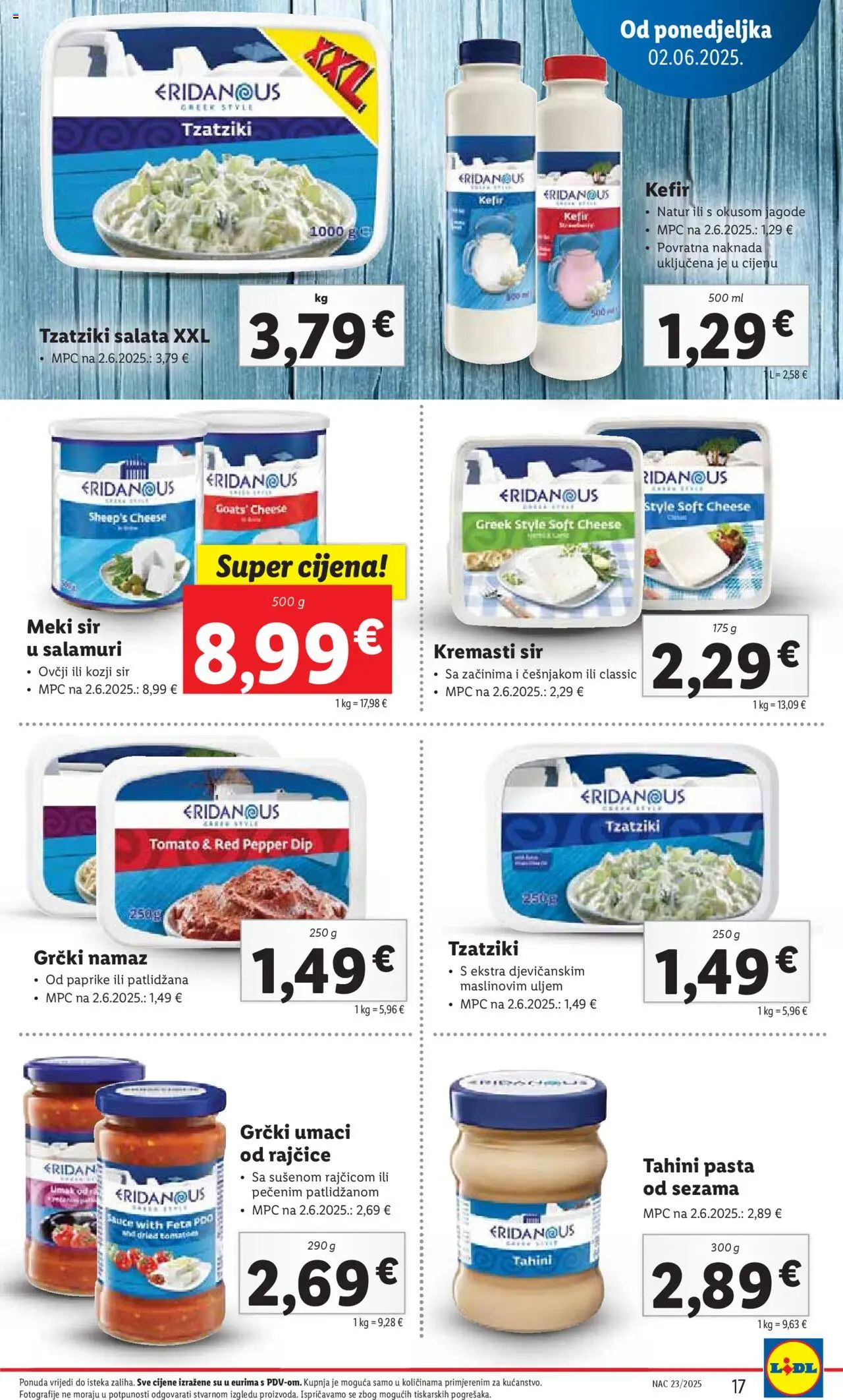 Lidl katalog | vrijedi od 02.06.2025 | Stranica: 17 | Proizvodi: Rajčice, Umak, Kefir, Namaz