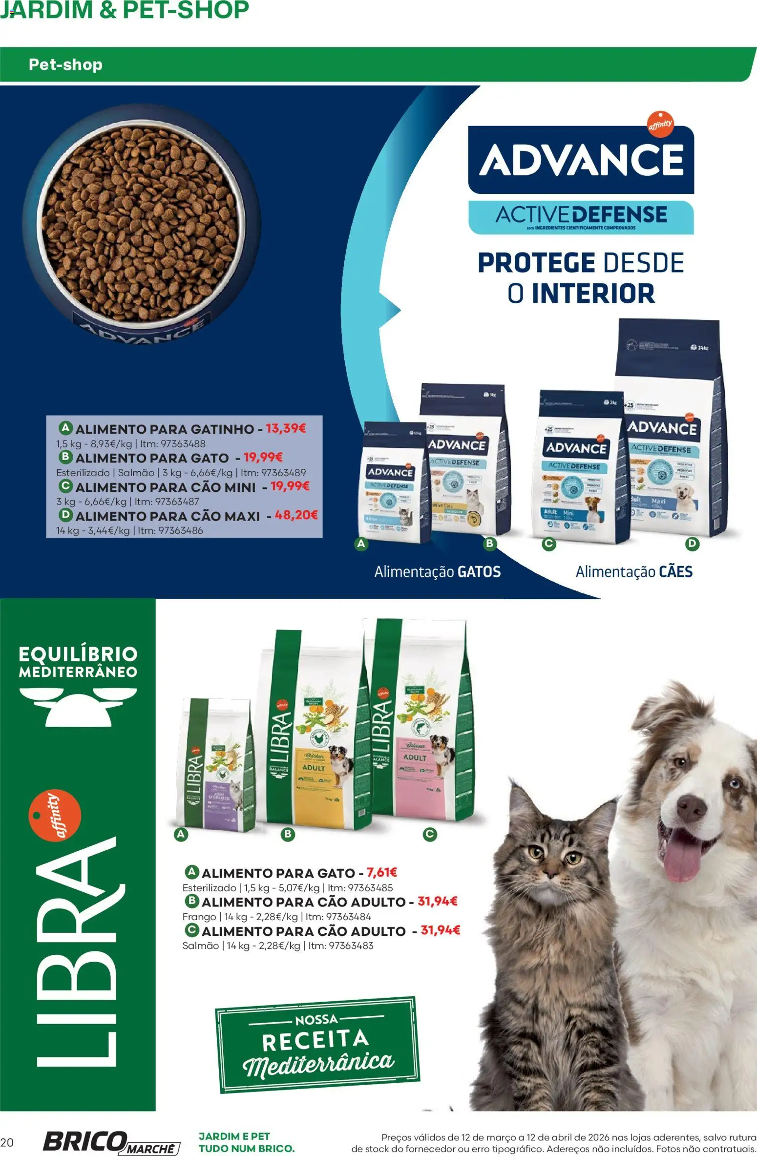 BricoMarché F04 JardimPetShop │ válido de 12.03.2026 | Página: 20 | Produtos: Frango, Salmão