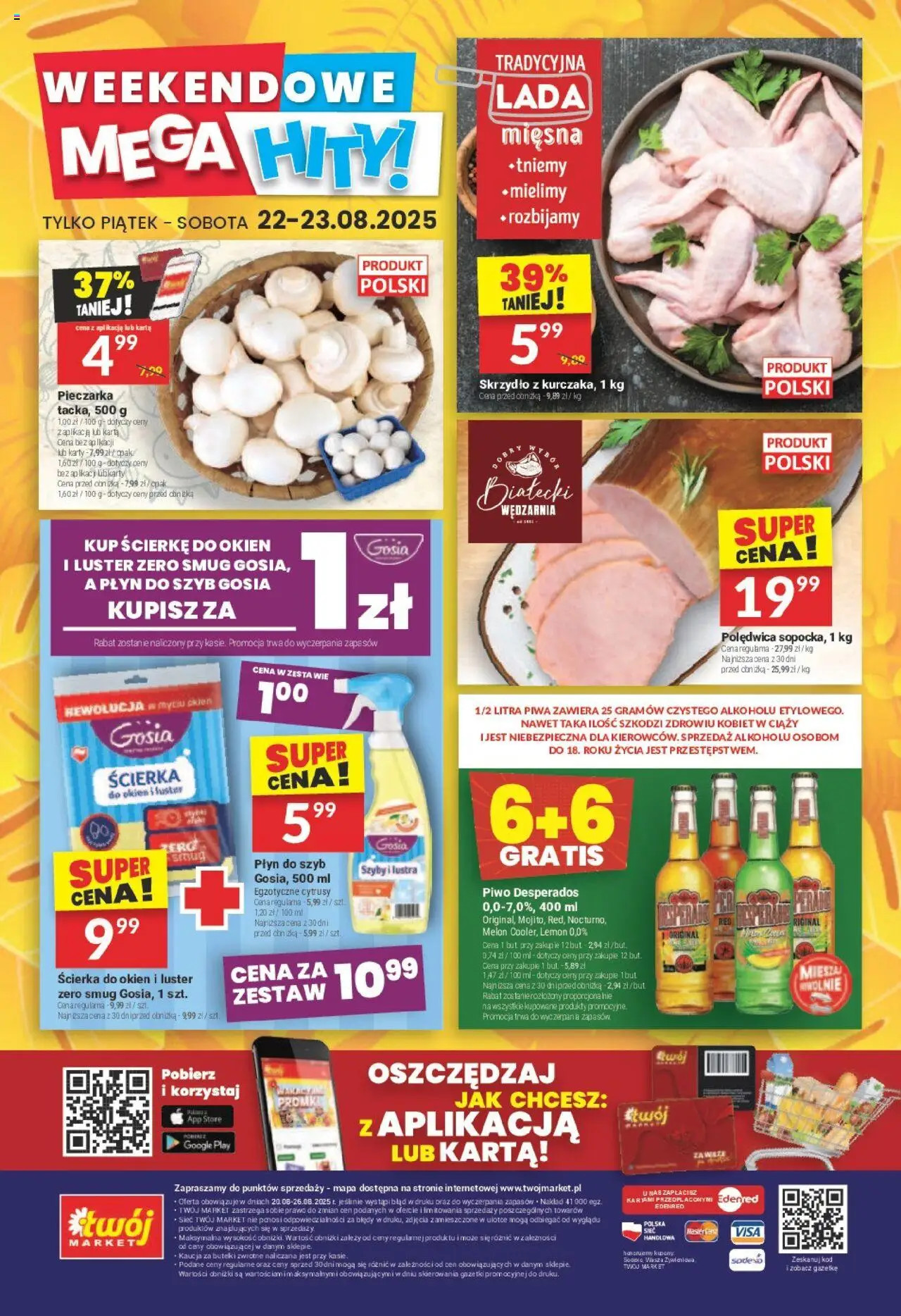 Twój Market Gazetka od 20.08.2025 | Strona: 40 | Produkty: Karta, Melon, Piwo Desperados, Piwo