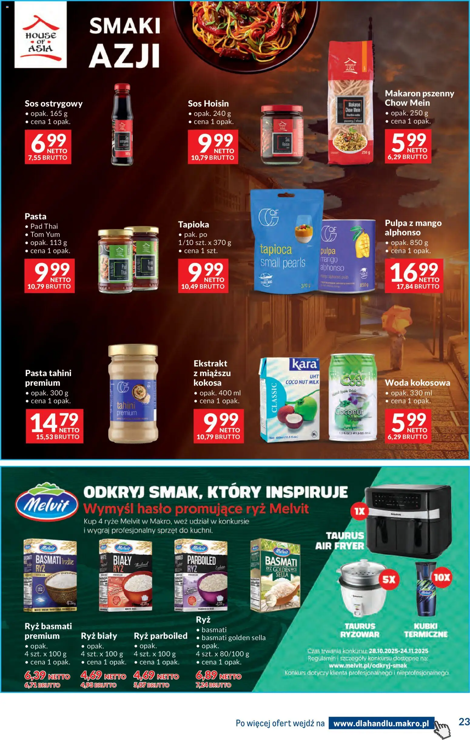 Makro Gazetka - Dystrybucja do sklepów od 11.11.2025 | Strona: 23 | Produkty: Woda kokosowa, Tapioka, Makaron chow mein, Pulpa z mango