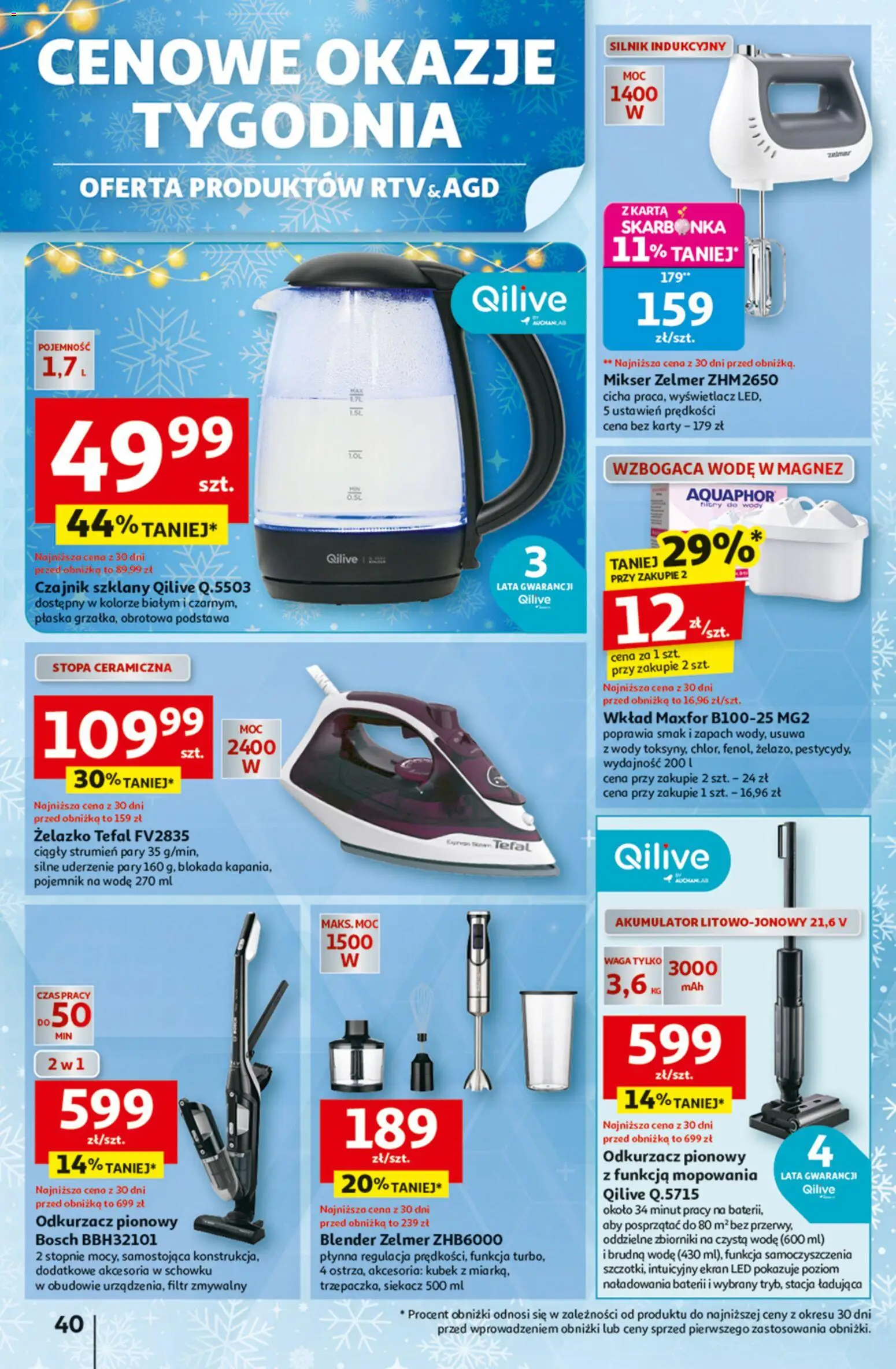 Auchan Black Friday od 20.11.2025 | Strona: 40 | Produkty: Waga, Odkurzacz pionowy, Zapach, Tefal