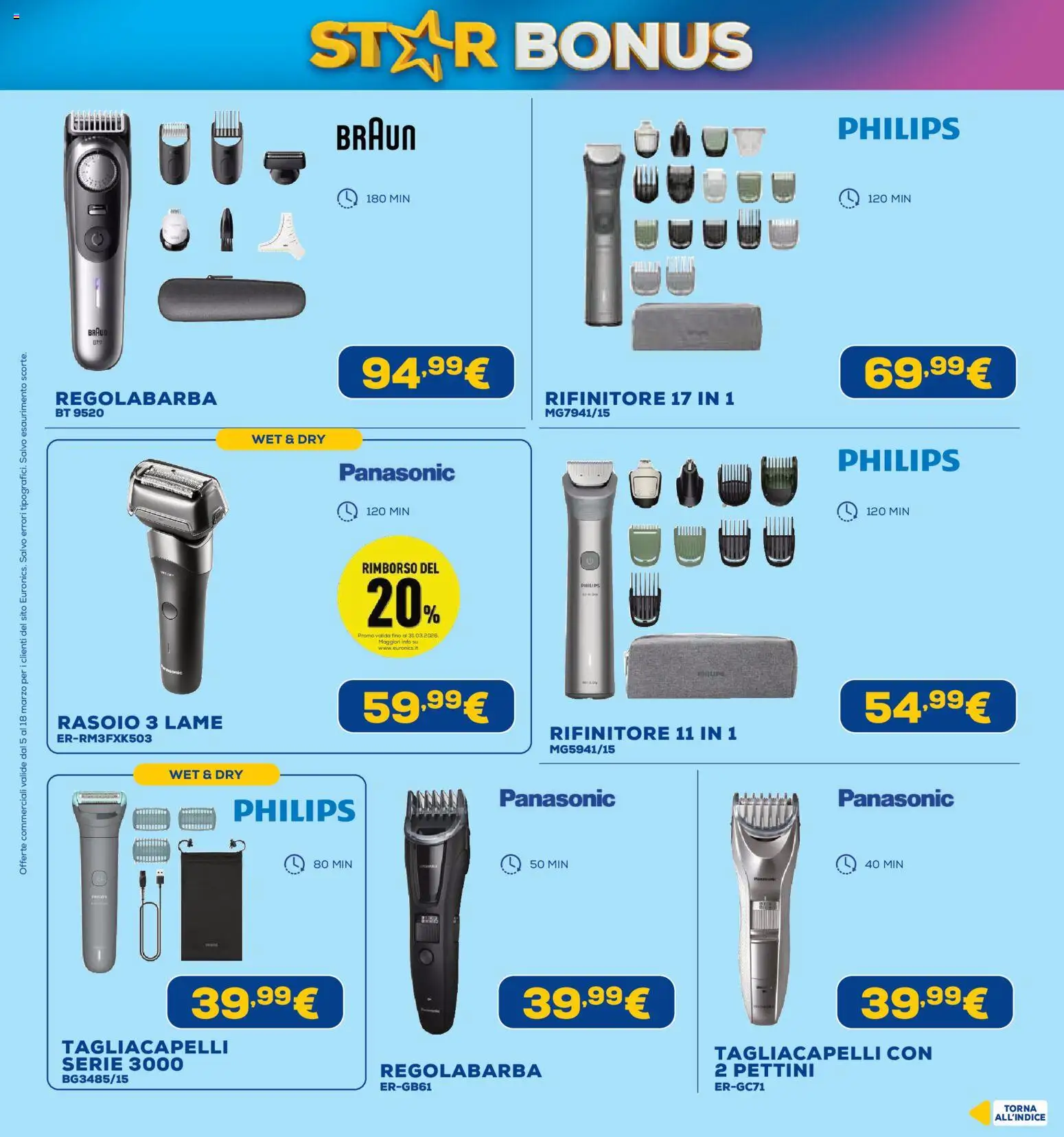 Volantino Euronics del 05.03.2026 | Pagina: 45 | Prodotti: Rasoio, Regolabarba