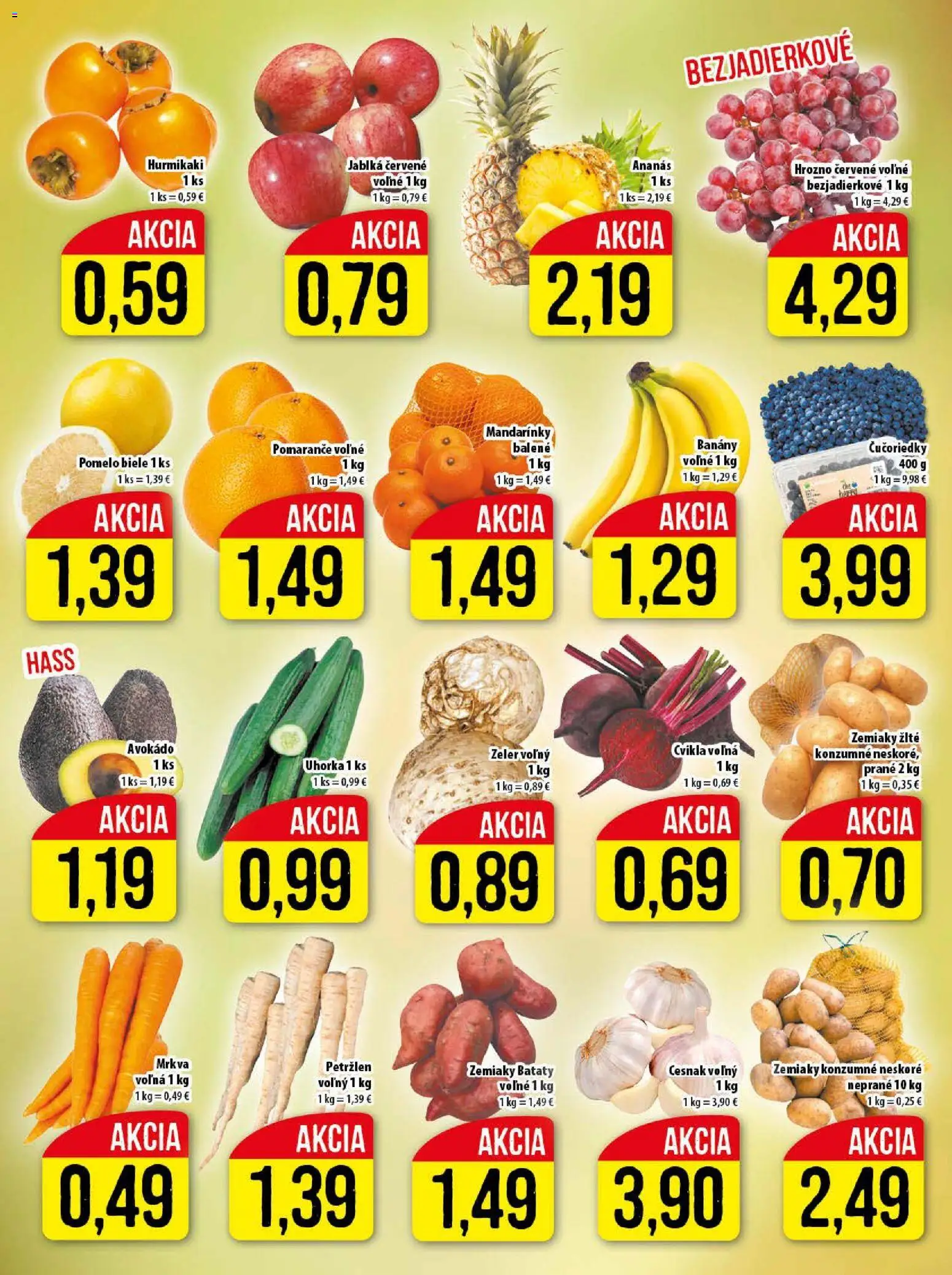 Nové Klas akcie – leták je platný od 12.01.2026 | Strana: 6 | Produkty: Banány, Mandarinky, Avokádo, Batáty