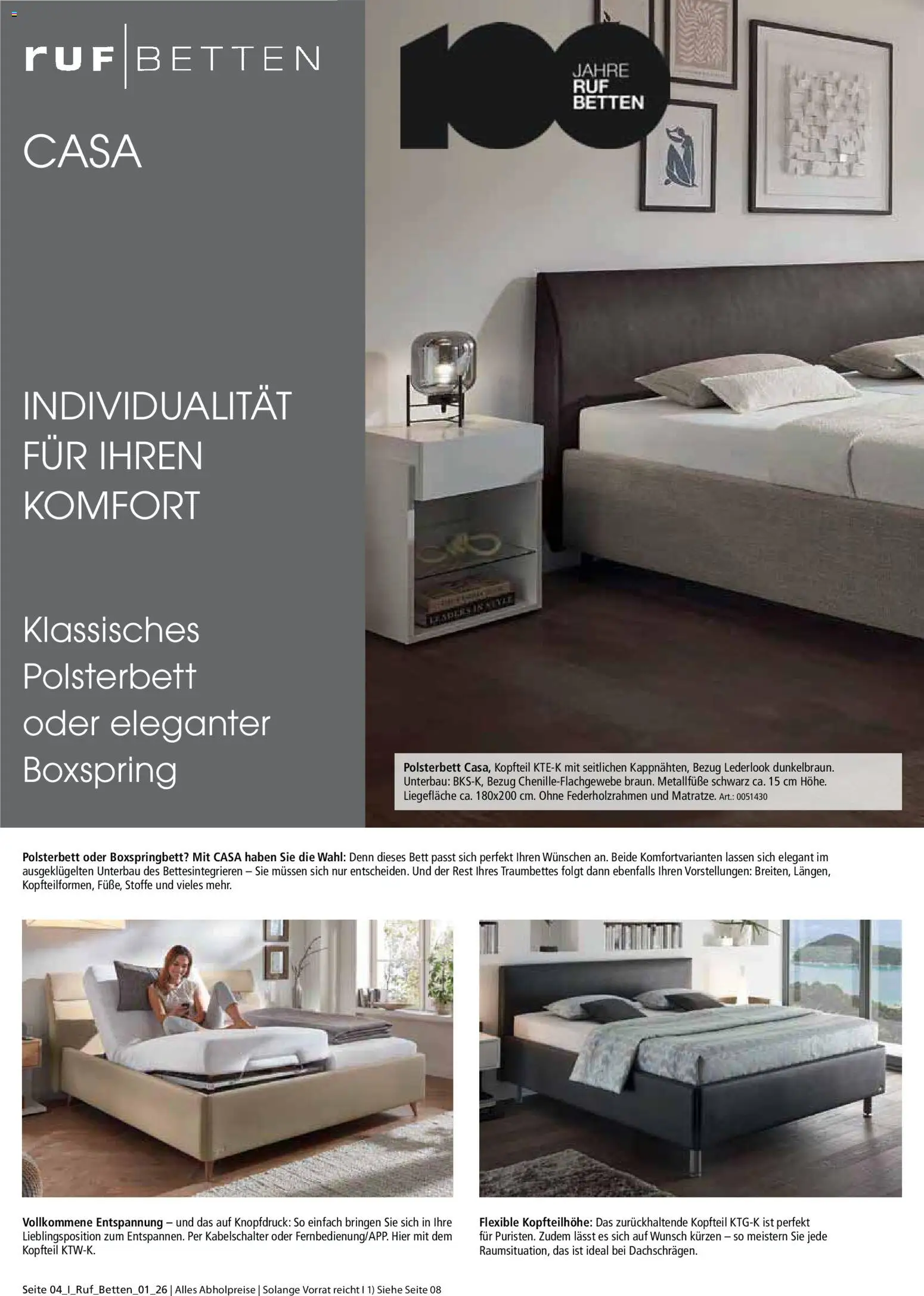 Zurbrüggen Ruf Betten Spezial – gültig ab 21.04.2026 | Seite: 4 | Produkte: Bett, Boxspringbett, Polsterbett