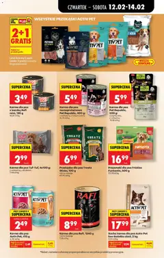 Pogląd oferty "Biedronka gazetka - Oferta w tym tygodniu" - ważna od 12.02.2026 | Strona: 73 | Produkty: Karta, Karma dla psa activ pet, Przysmaki dla psa, Sucha karma dla psa