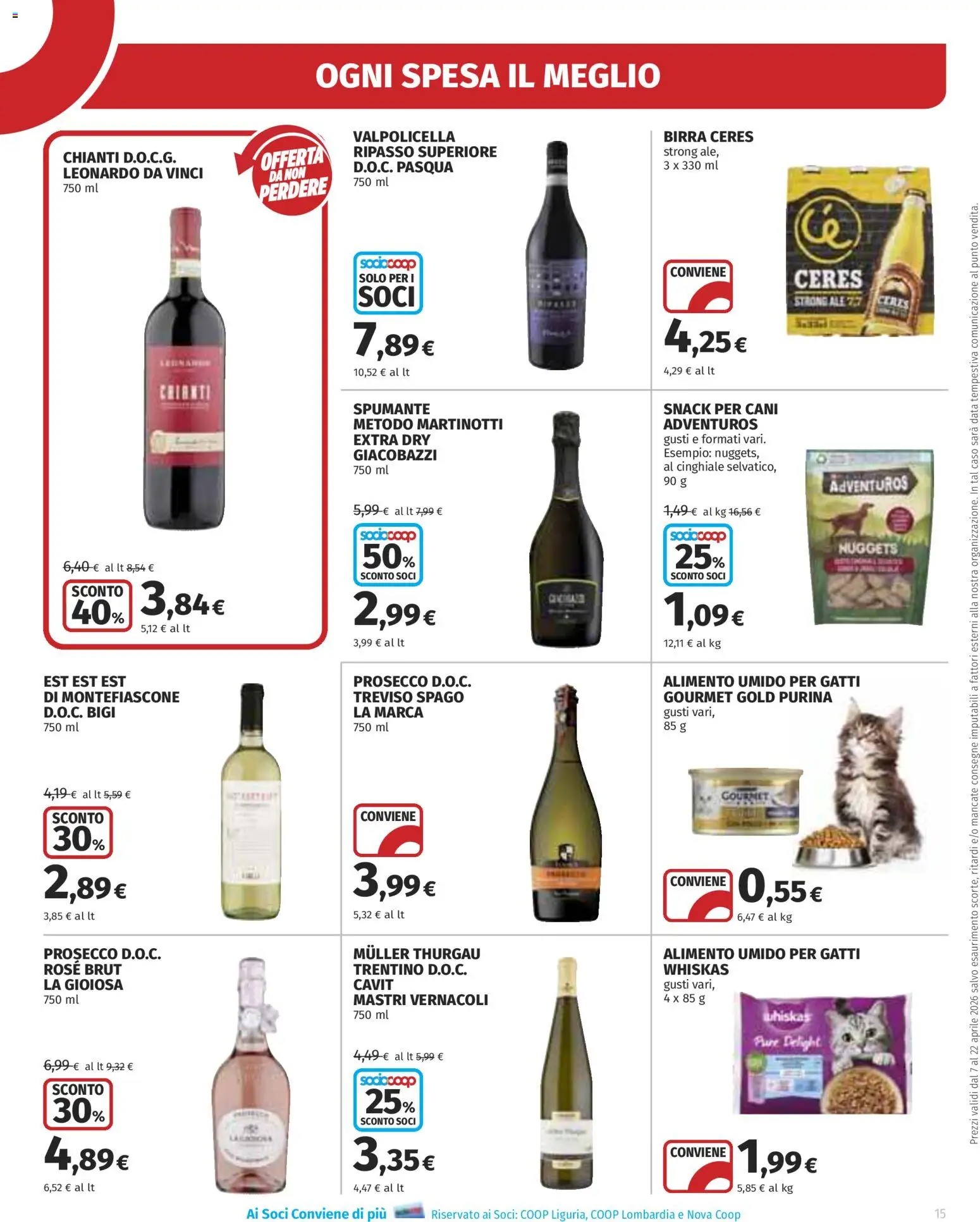 Volantino Ipercoop del 07.04.2026 | Pagina: 15 | Prodotti: Prosecco, Nuggets, Ceres, Spumante