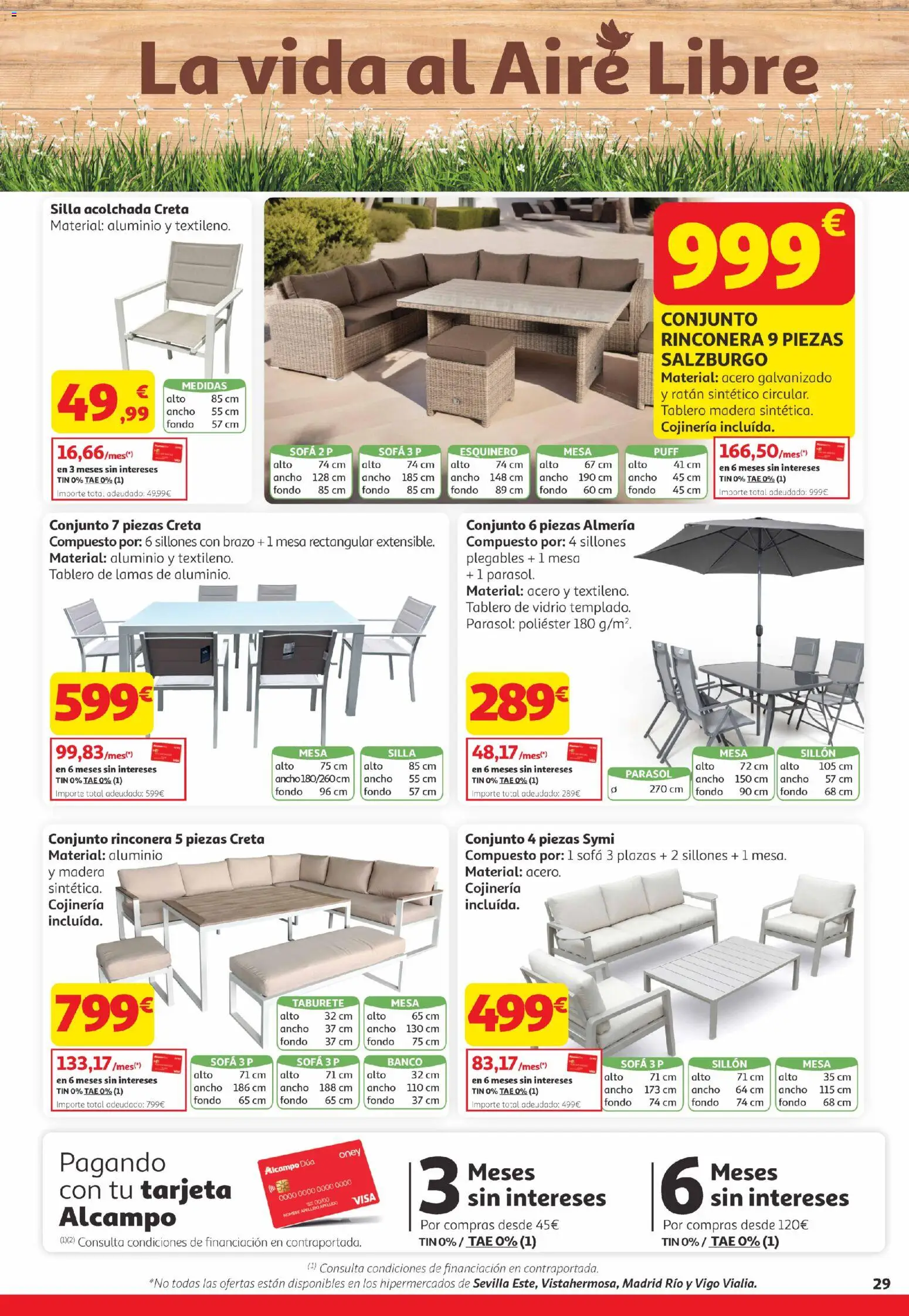 Alcampo Canarias │ válido desde el 07.04.2026 | Página: 29 | Productos: Sofá, Sillón, Mesa, Silla