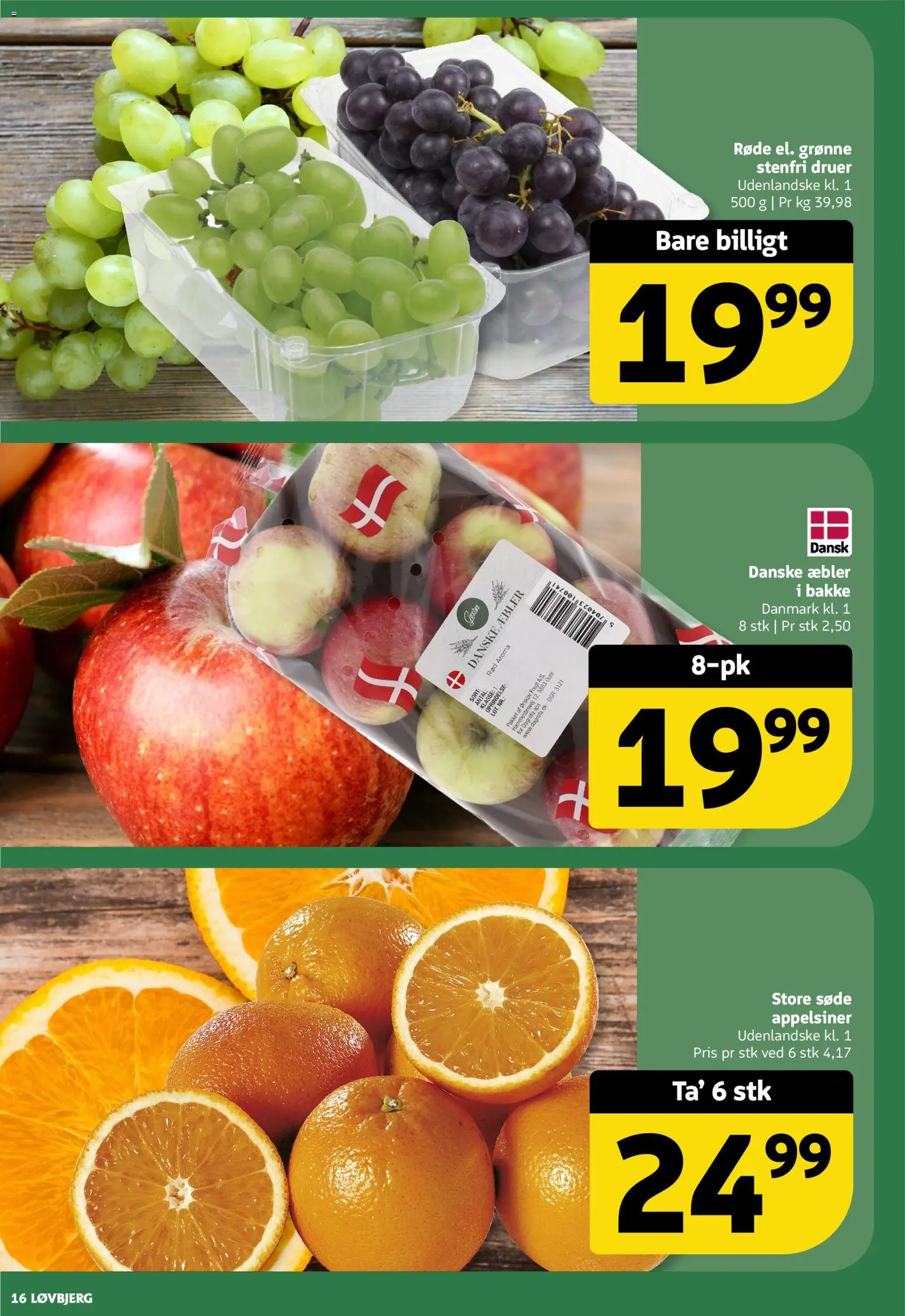 Løvbjerg tilbudsavis – gyldig fra 13.03.2026 | Side: 16 | Produkter: Æbler, Appelsiner