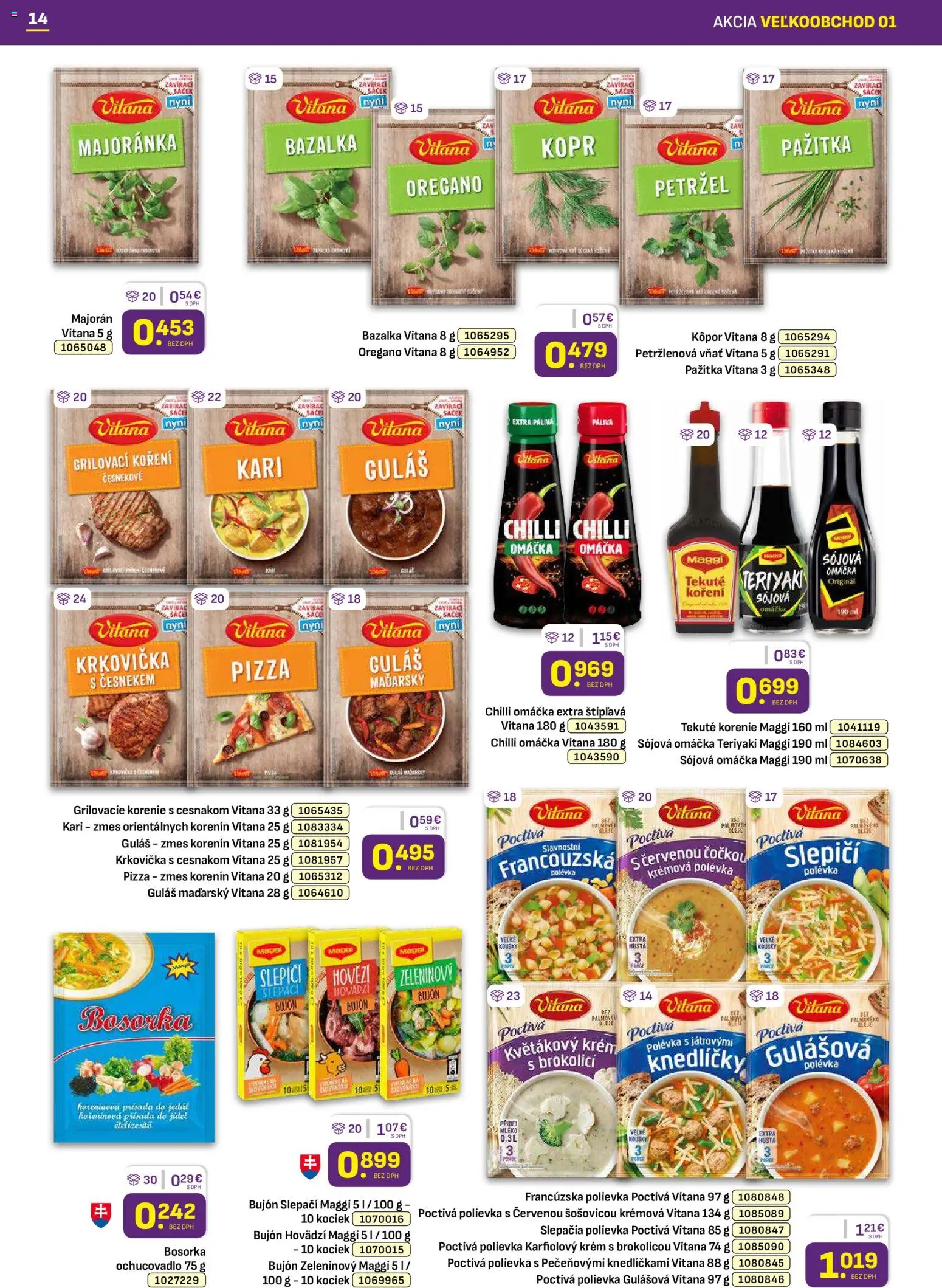 Nové Libex akcie – leták je platný od 05.01.2026 | Strana: 14 | Produkty: Pizza, Korenie, Omáčka, Majorán