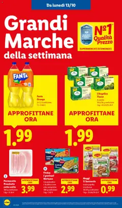 Anteprima del volantino Fanta Orange, 2x 1,5 l confezione valido a partire dal 13.10.2025 | Pagina: 20 | Prodotti: Pollo, Merluzzo, Top, Fanta