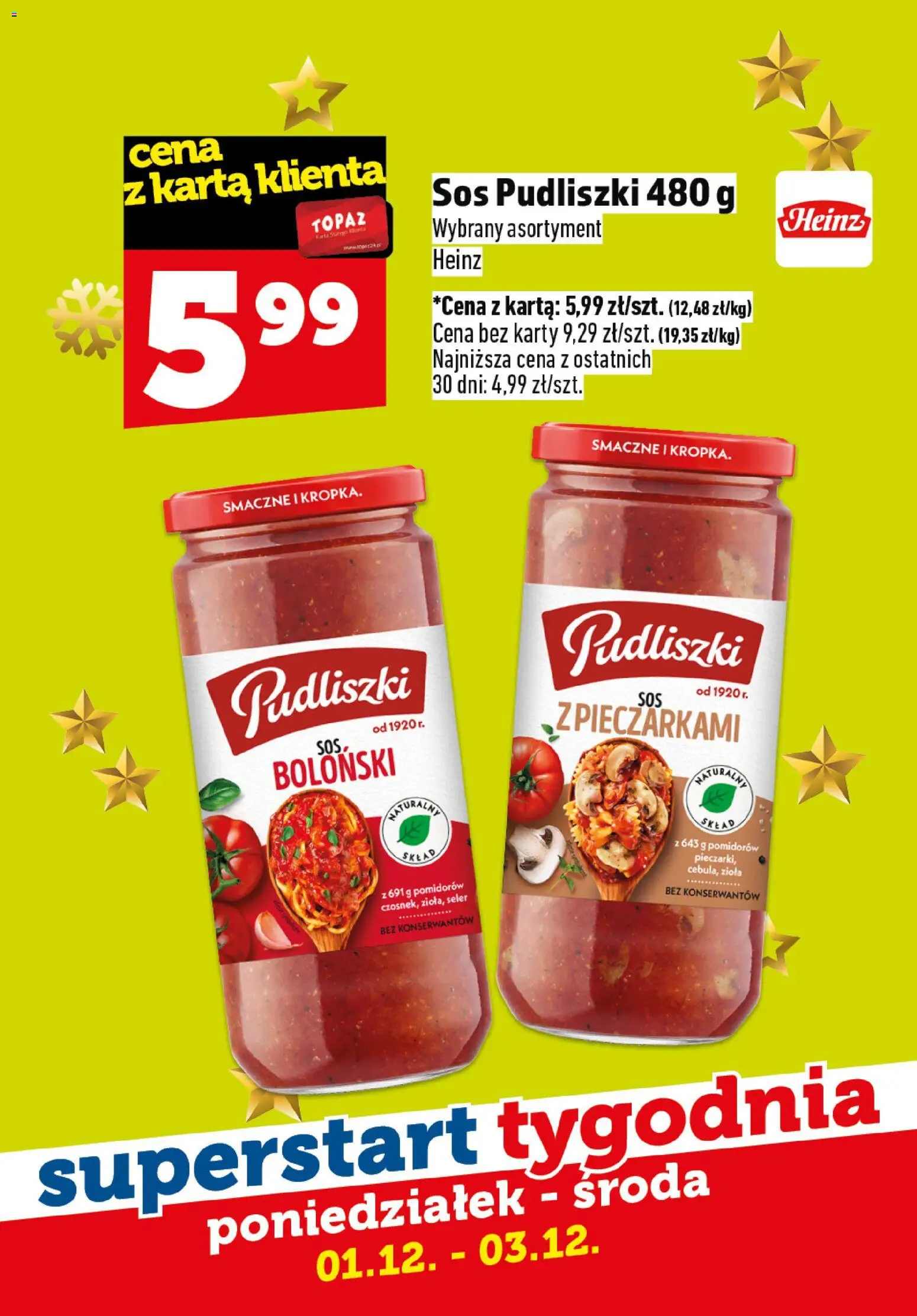 Topaz Gazetka - Superstart tygodnia od 01.12.2025 | Strona: 5 | Produkty: Karta, Sos