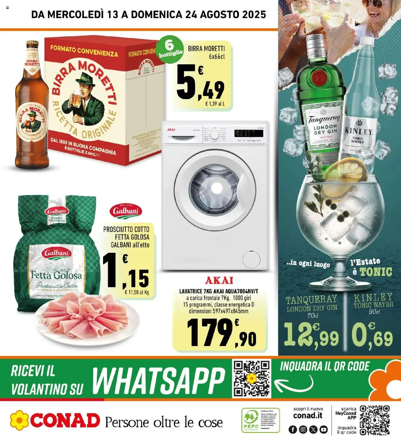 Volantino Conad del 13.08.2025 | Pagina: 32 | Prodotti: Prosciutto Cotto, Birra, Gin, Prosciutto