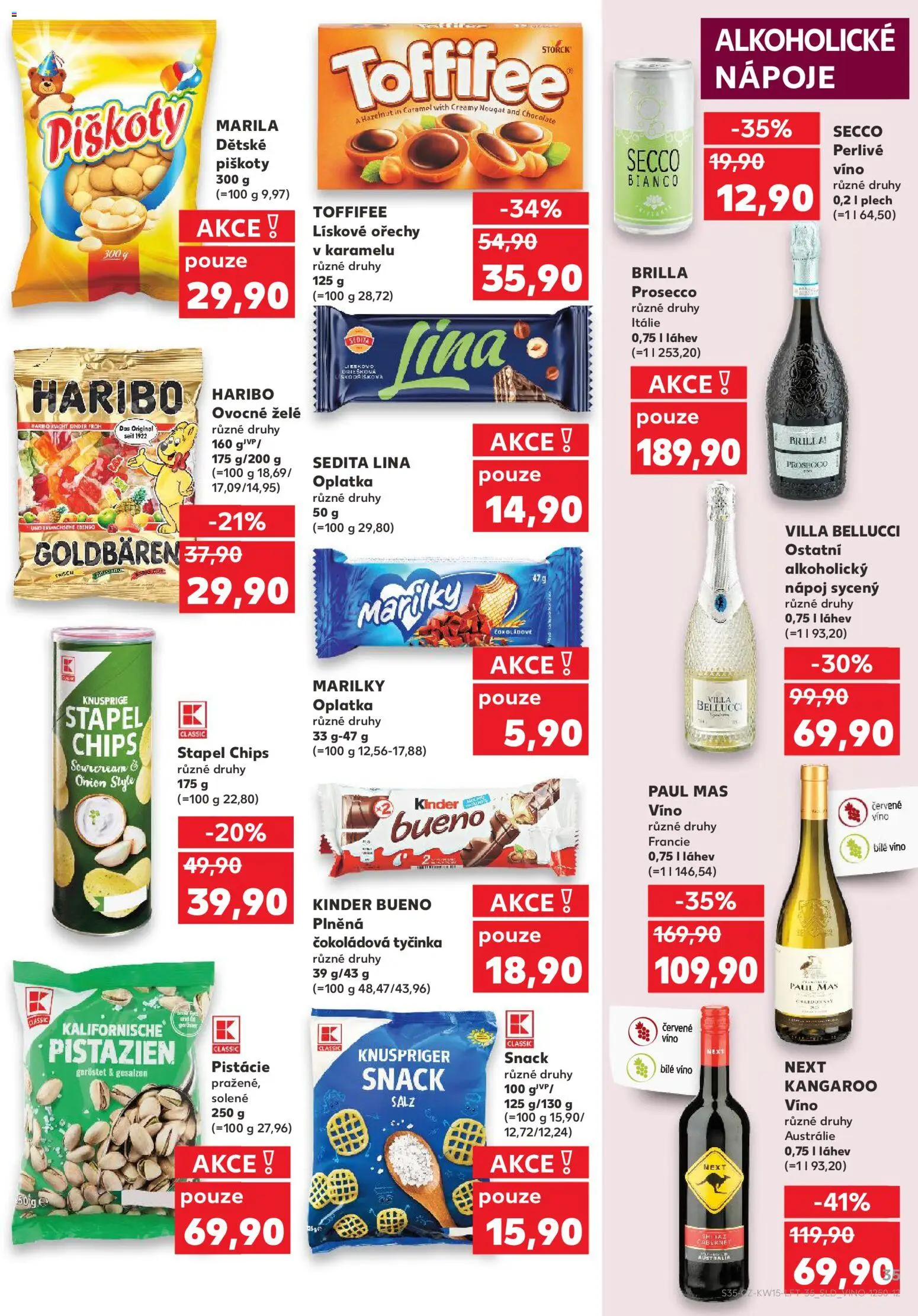 Kaufland leták - Liberec od 08.04.2026 | Strana: 35 | Produkty: Dětské piškoty, Piškoty, Ořechy, Kinder