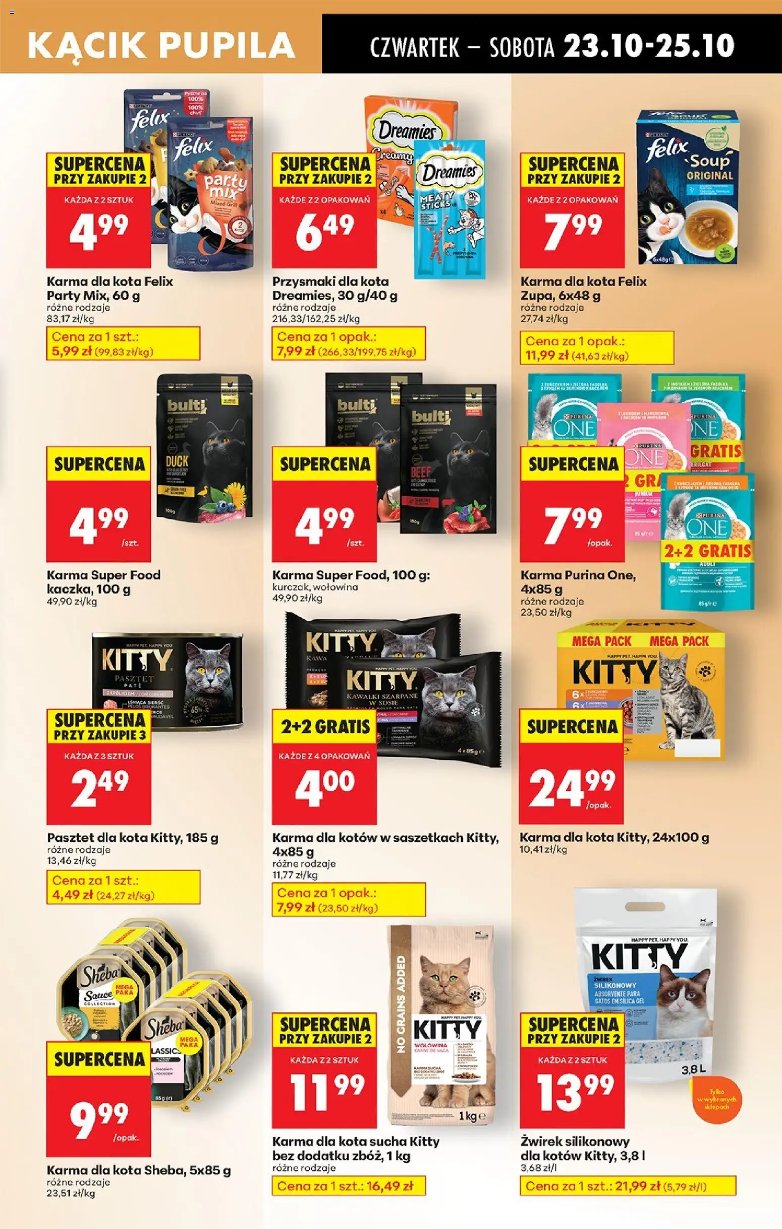 Biedronka gazetka - Oferta w tym tygodniu od 23.10.2025 | Strona: 83 | Produkty: Przysmaki dla kota, Grill, Karma dla kotów, Wołowina