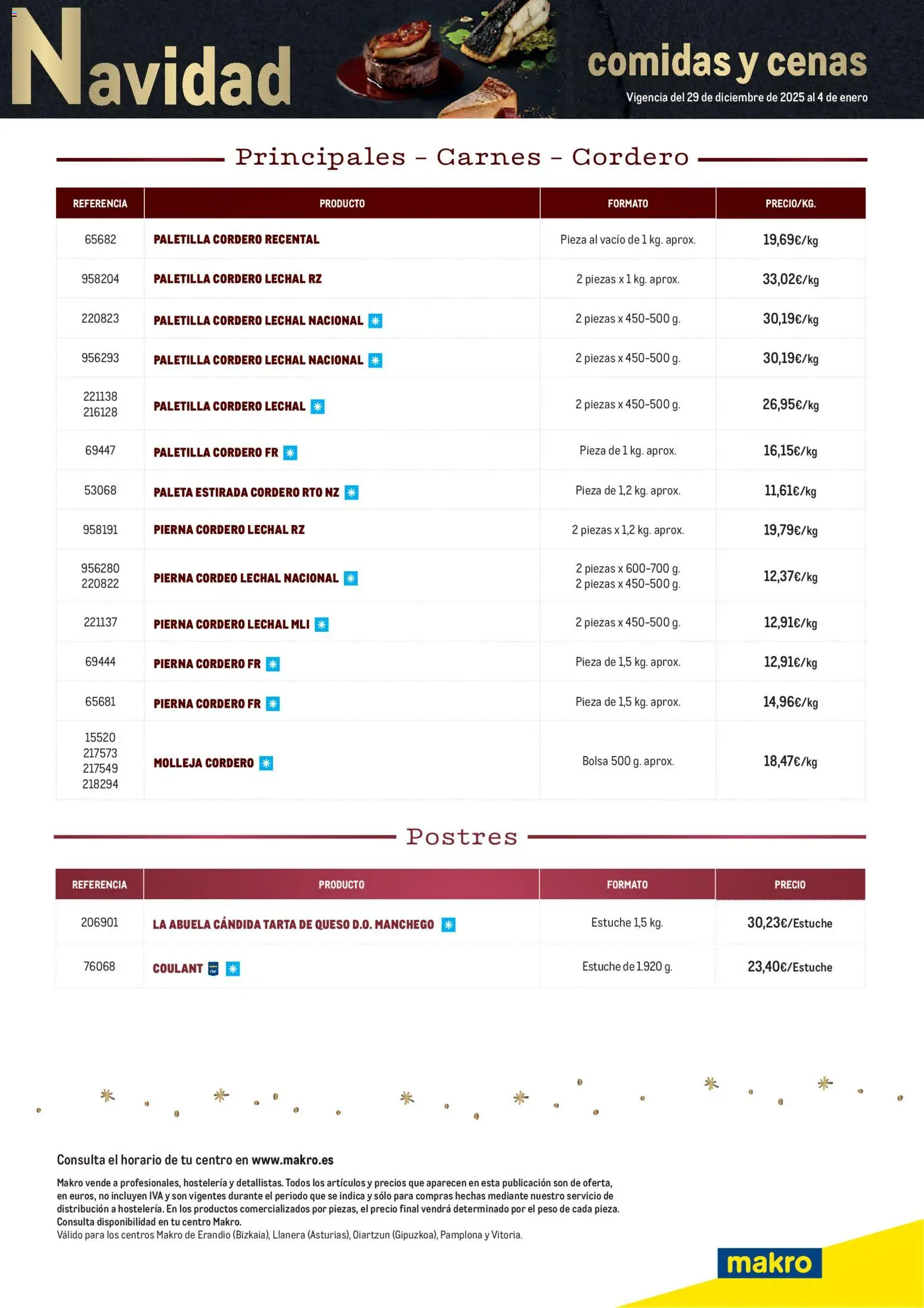 Makro - Cena Navidad Norte 2 │ válido desde el 29.12.2025 | Página: 4 | Productos: Queso, Bolsa, Peso, Φίλτρο καφέ