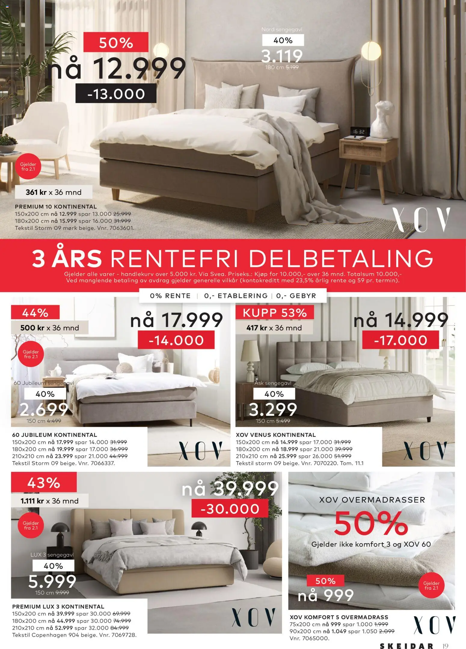 {H1} | Side: 19 | Produkter: Overmadrass, Sengegavl