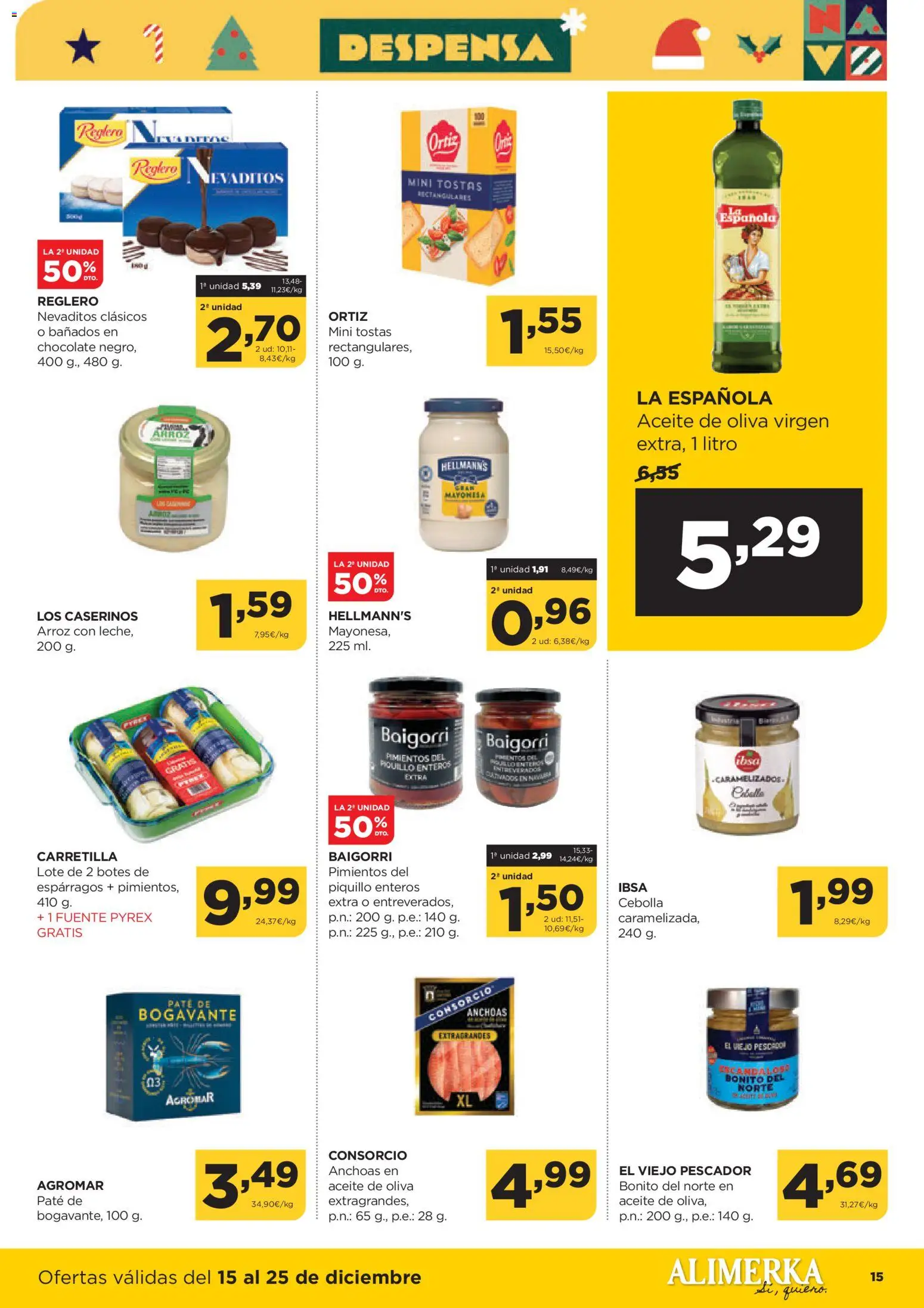 Alimerka folleto │ válido desde el 15.12.2025 | Página: 15 | Productos: Chocolate, Arroz, Παγωμένο τσάι, Οθόνη προβολής