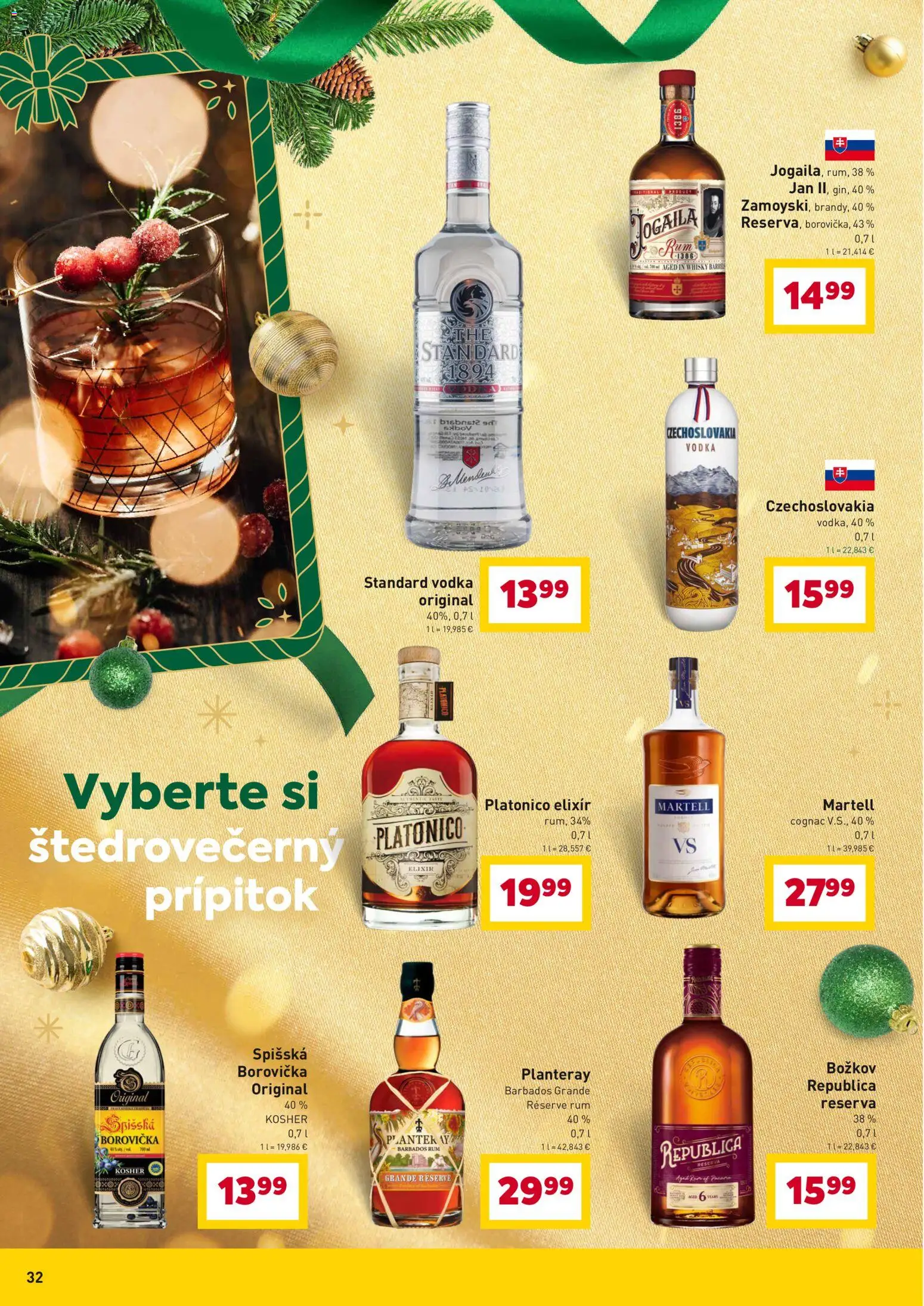 Nové Billa akcie – leták je platný od 10.12.2025 | Strana: 32 | Produkty: Republica, Vodka, Whisky, Rum