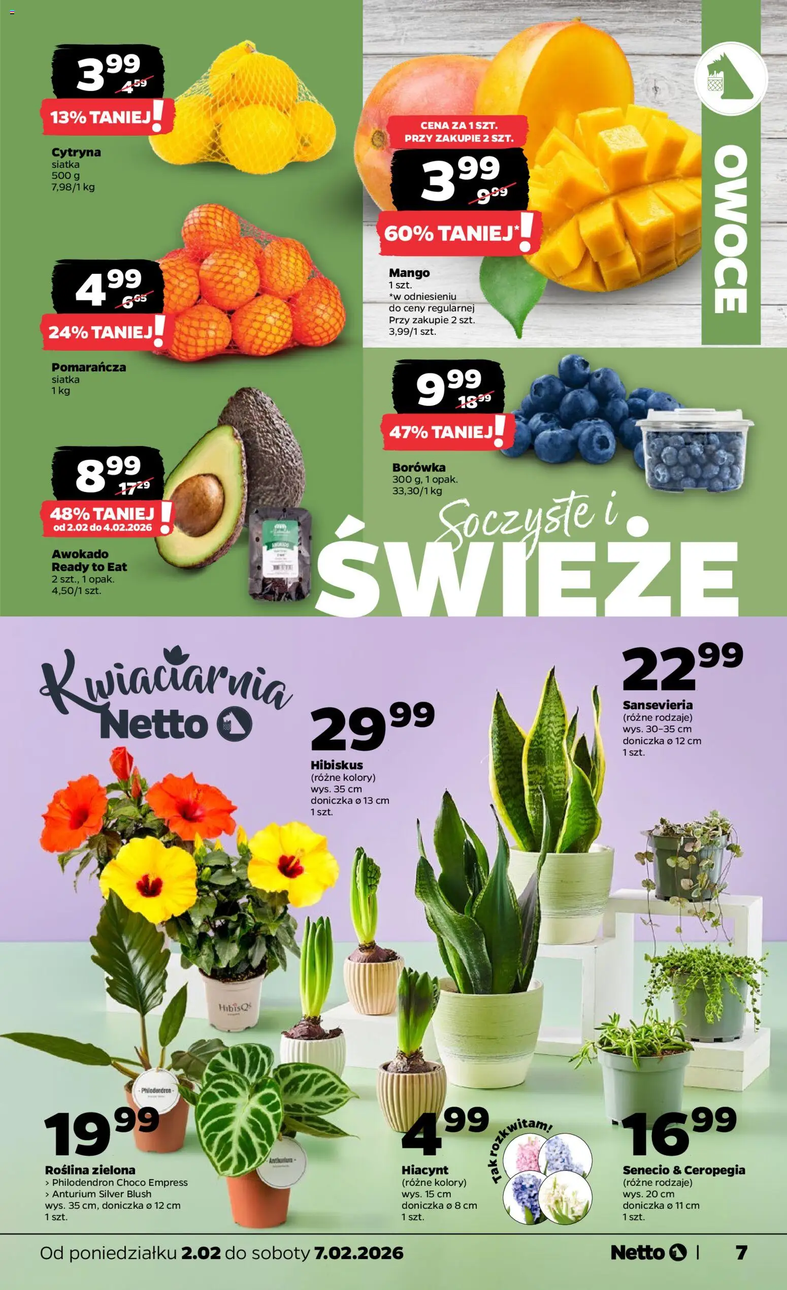 Netto gazetka - Spożywcza od 02.02.2026 | Strona: 7 | Produkty: Cytryna, Mango, Doniczka, Awokado