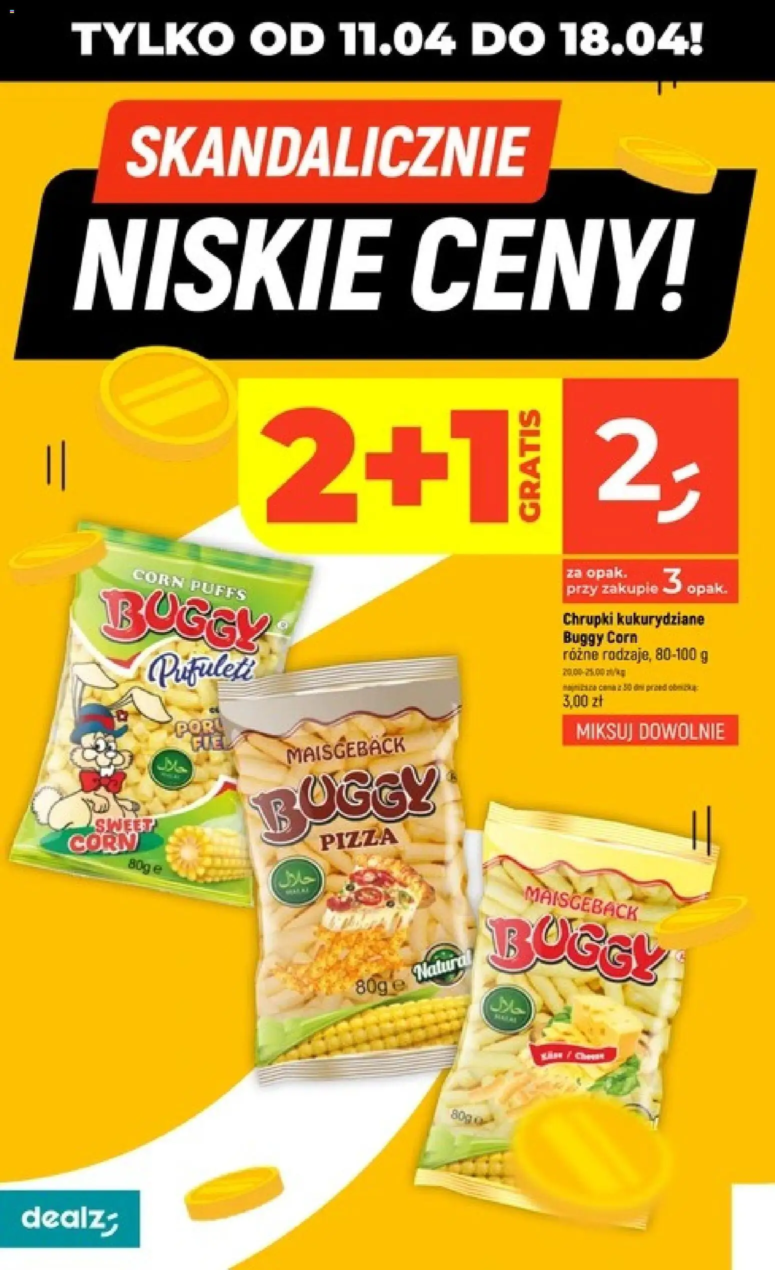 Dealz gazetka - Skandalicznie niskie ceny od 11.04.2026 | Strona: 4 | Produkty: Chrupki, Pizza