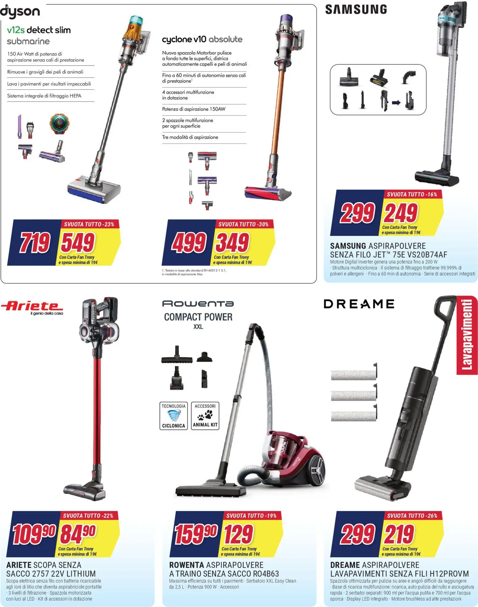 Volantino Trony del 15.01.2026 | Pagina: 15 | Prodotti: Spazzola, Rullo, Scopa, Dyson