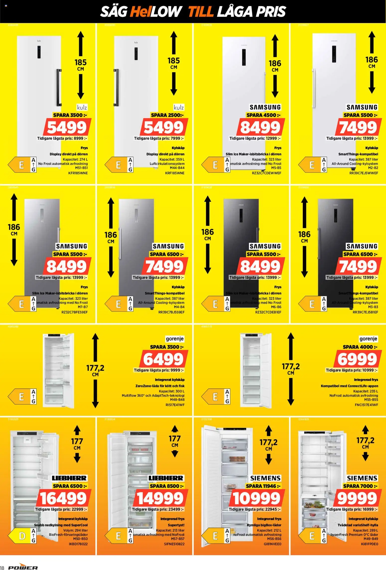 Power reklamblad aktuell från 19.01.2026 | Sida: 18 | Produkter: Såg, Kylskåp, Frys