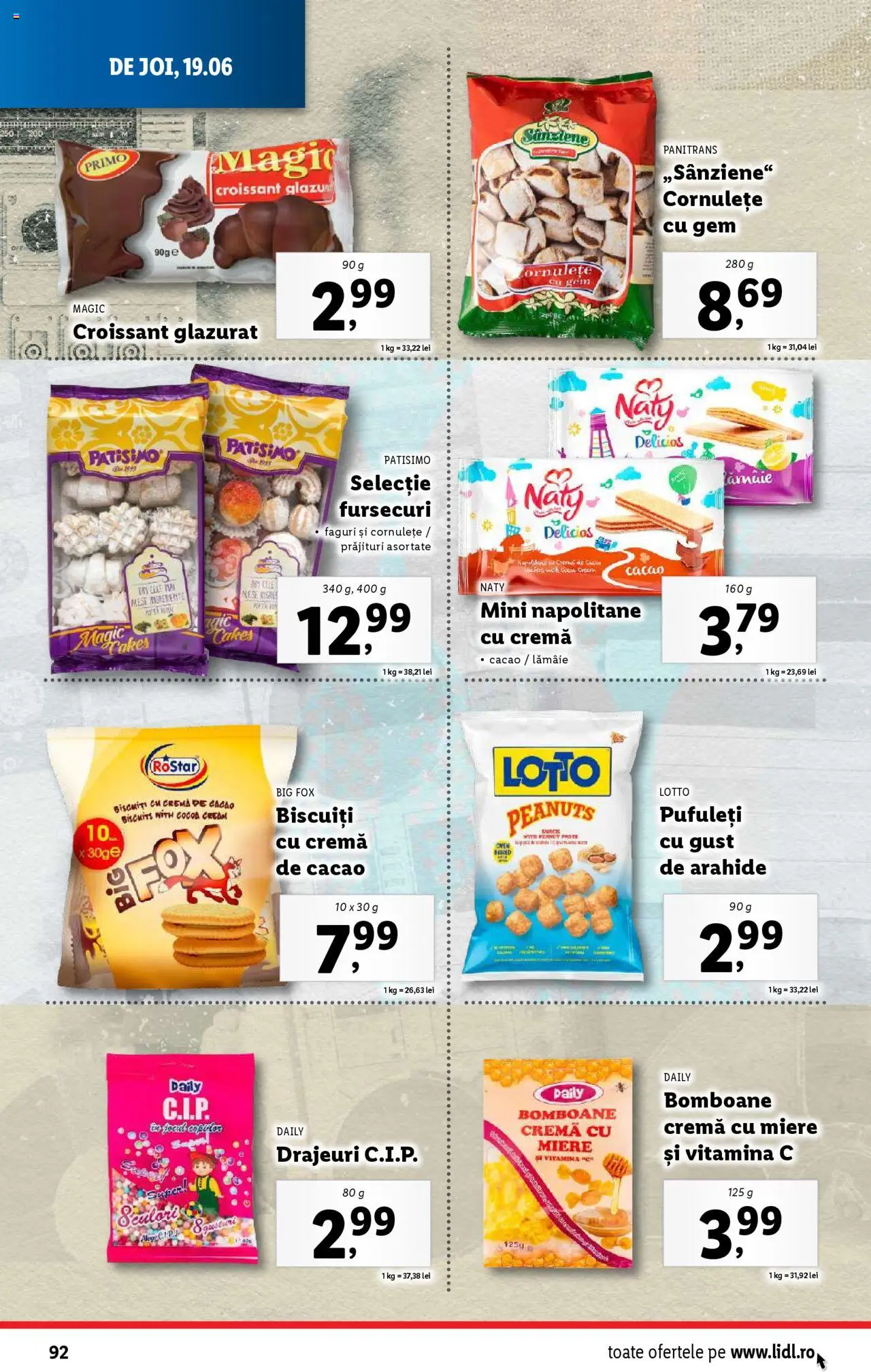 Catalog Lidl – valabil de la 16.06.2025 | Pagină: 92 | Produse: Napolitane, Gem, Pufuleți, Cornulețe