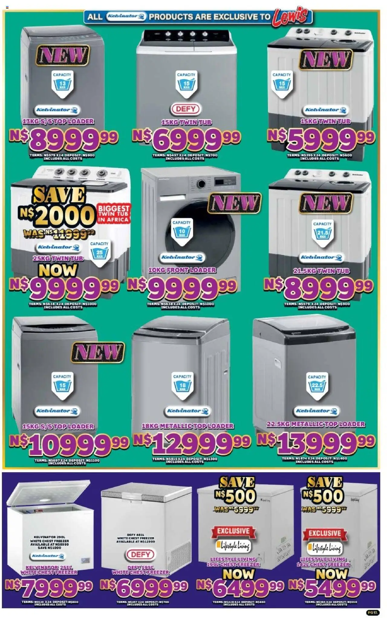 New Lewis Stores catalogue – valid from 01.10.2025 | Page: 17 | Products: Freezer, Chest freezer