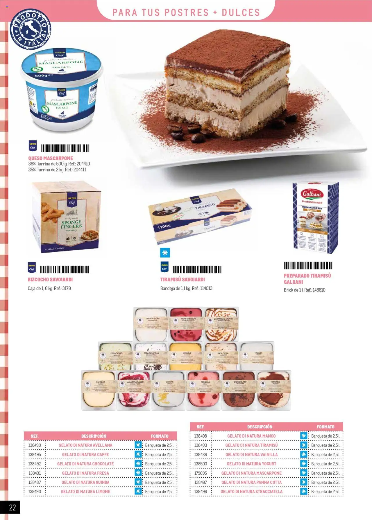 Makro - Restaurantes Italianos Canarias │ válido desde el 01.05.2025 | Página: 22 | Productos: Queso, Chocolate, Ρούτερ, Bandeja