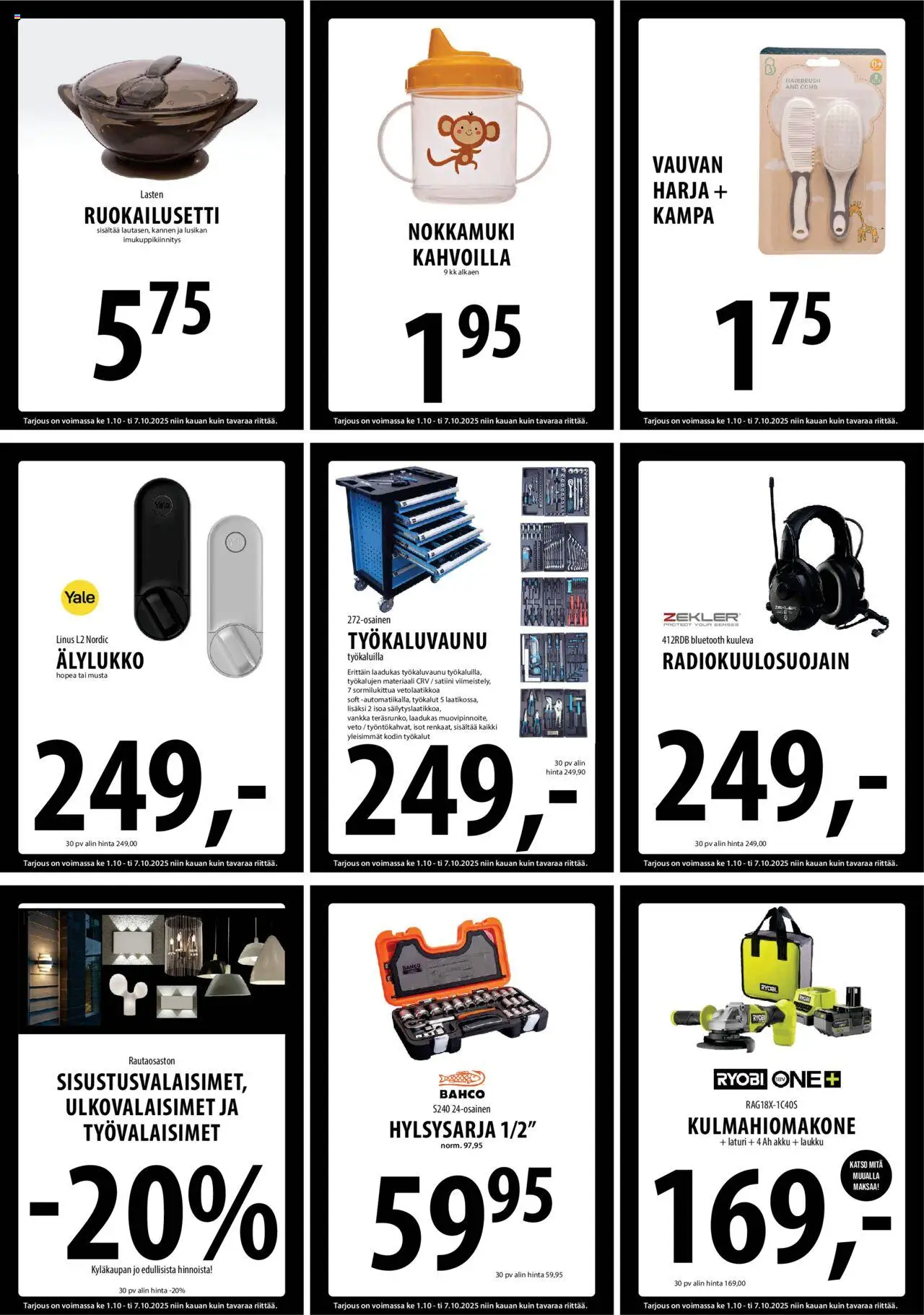 Tuuri tarjoukset – voimassa 01.10.2025 alkaen | Sivu: 17 | Tuotteet: Harja, Kampa, Akku, Laturi