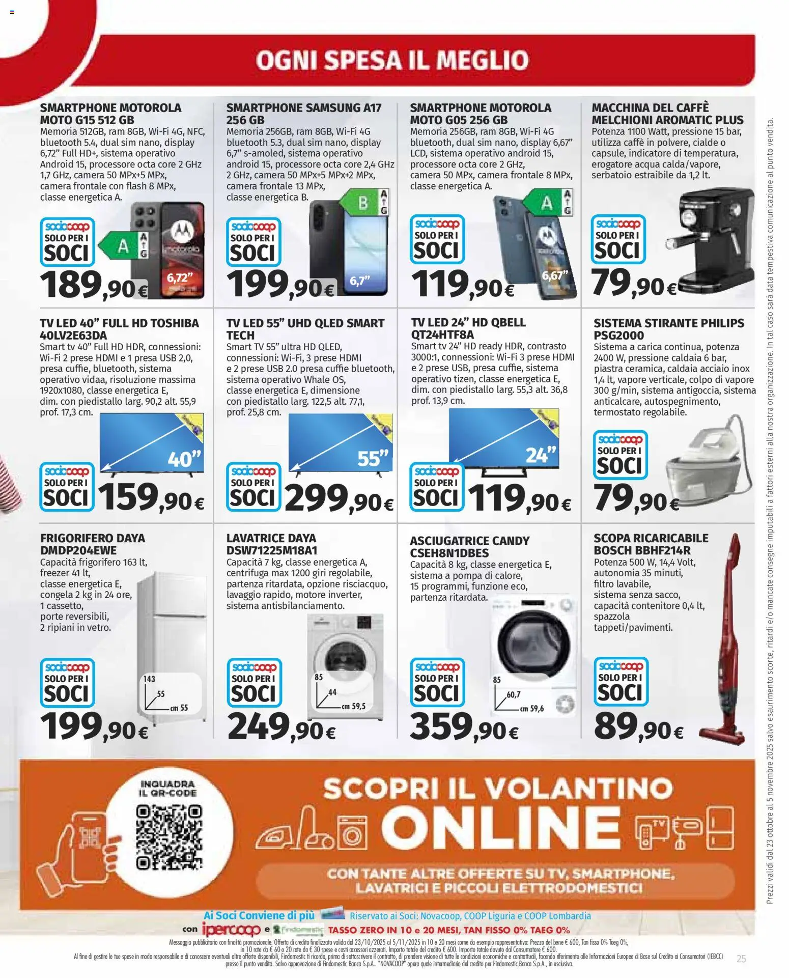 Volantino Ipercoop del 23.10.2025 | Pagina: 25 | Prodotti: smart TV, Caldaia, Freezer, TV