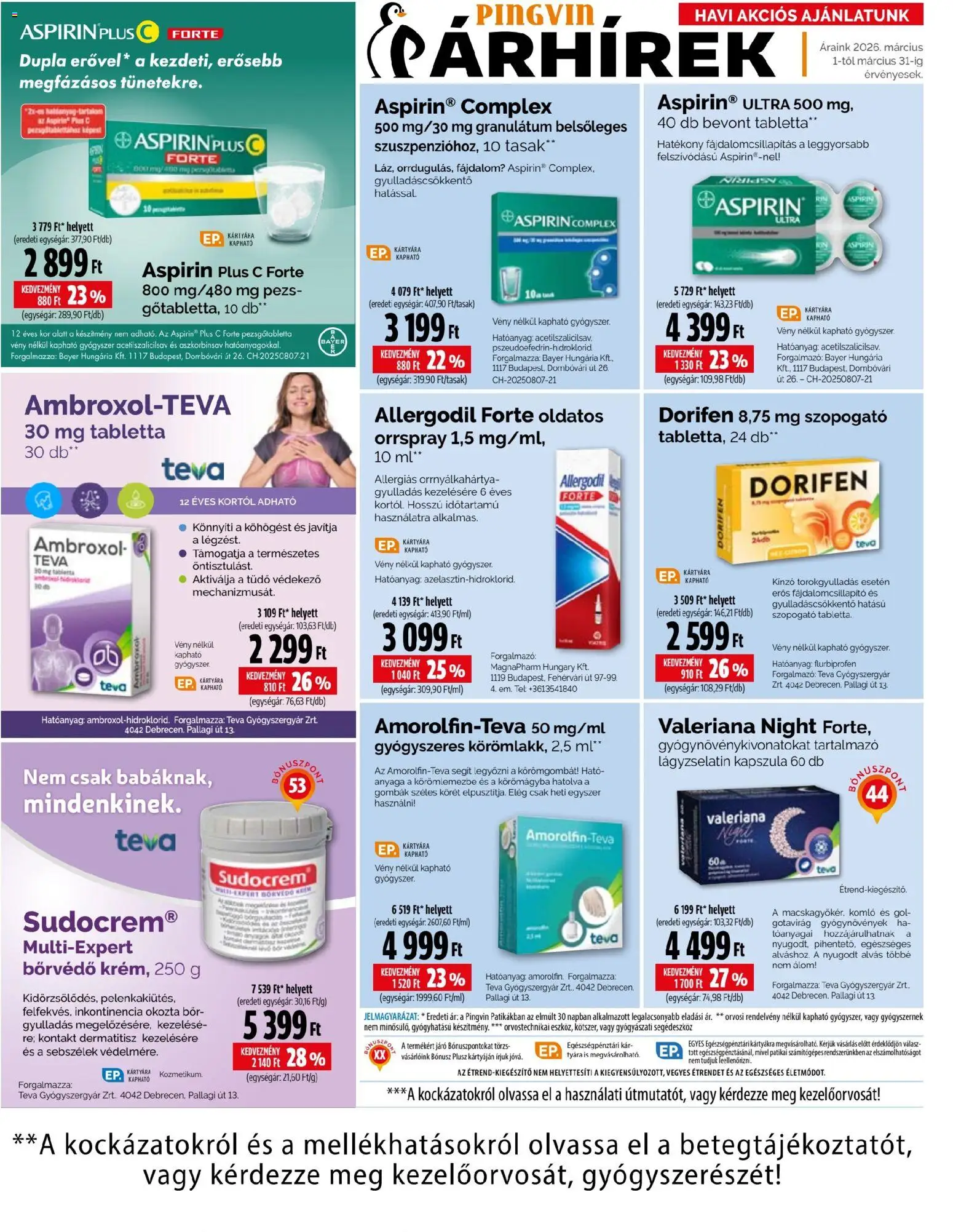 Pingvin Patika akciós ujság - amely érvényes a következő dátumtól: 01.03.2026 | Oldal: 6 | Termékek: Pezsgőtabletta, Bor