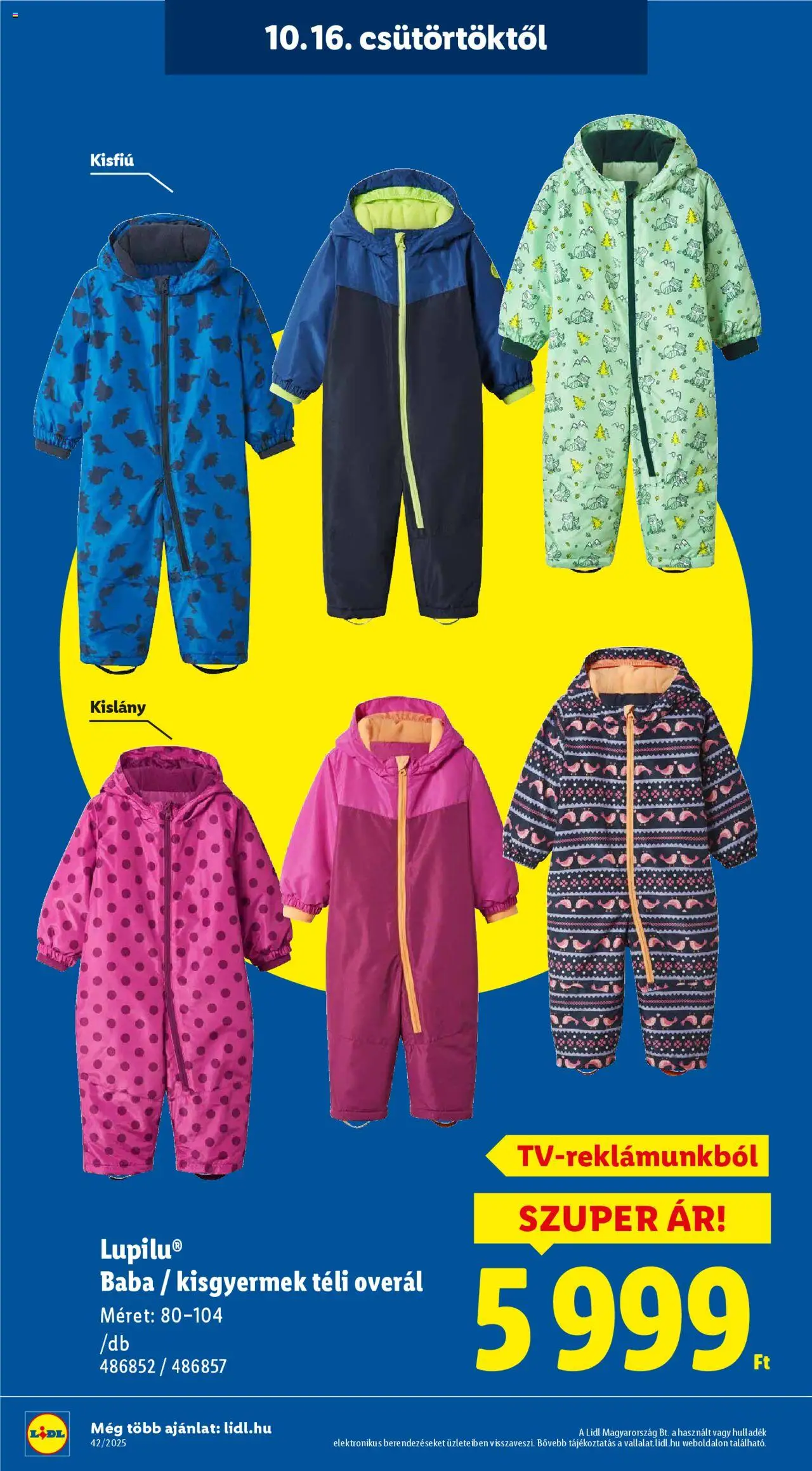 Lidl akciós ujság - amely érvényes a következő dátumtól: 16.10.2025 | Oldal: 20 | Termékek: Overál