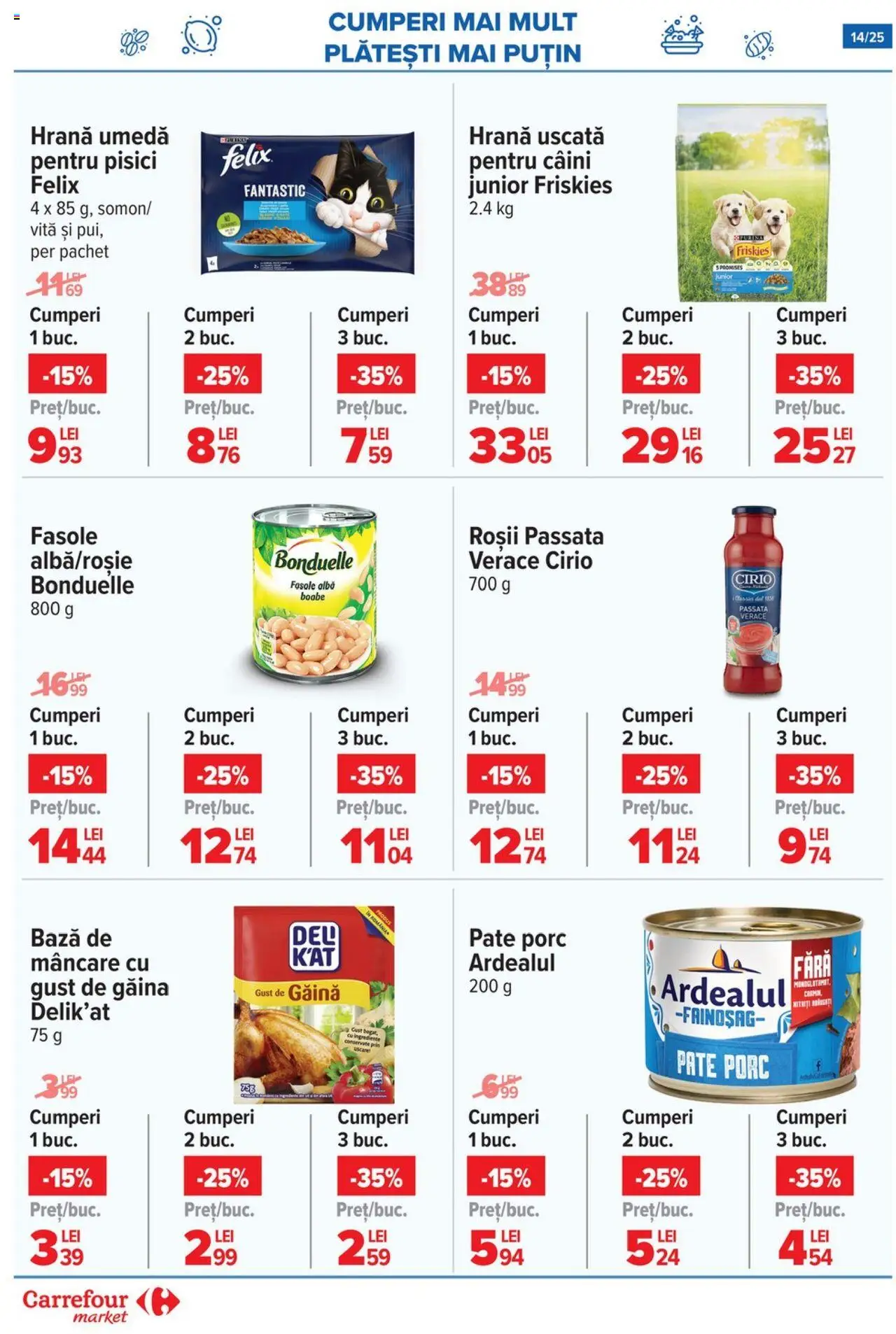 Carrefour catalog - Market – valabil de la 20.08.2025 | Pagină: 14 | Produse: Pate, Roșii, Fasole albă