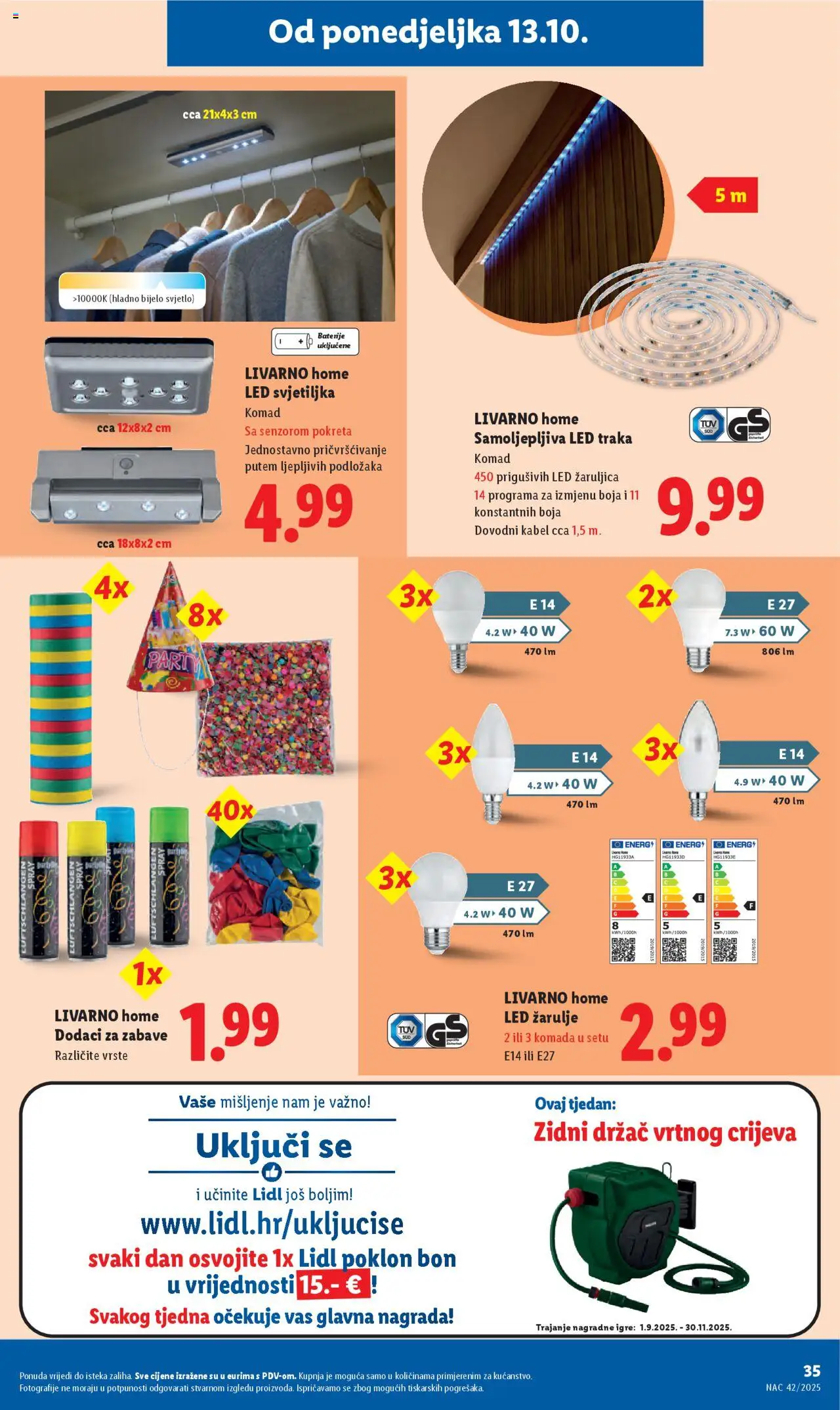 Lidl katalog | vrijedi od 13.10.2025 | Stranica: 35 | Proizvodi: Svjetiljka, Baterije, Žarulje, Kabel