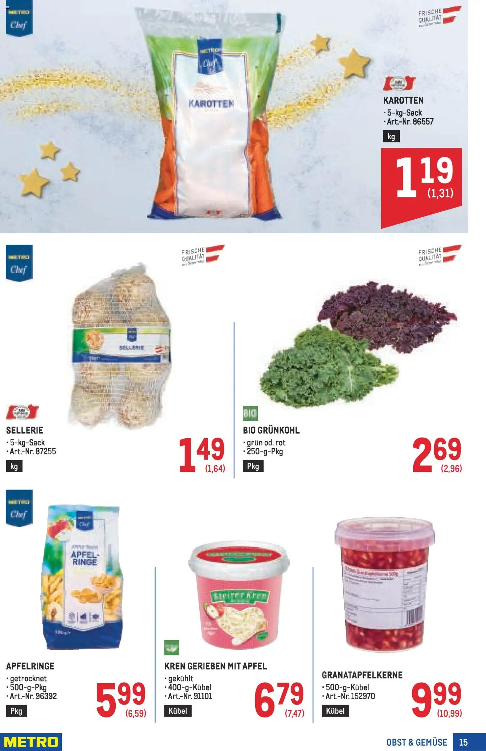 Metro angebote Profi gültig ab 13.11.2025 | Seite: 15 | Produkte: Gemüse, Obst, Äpfel