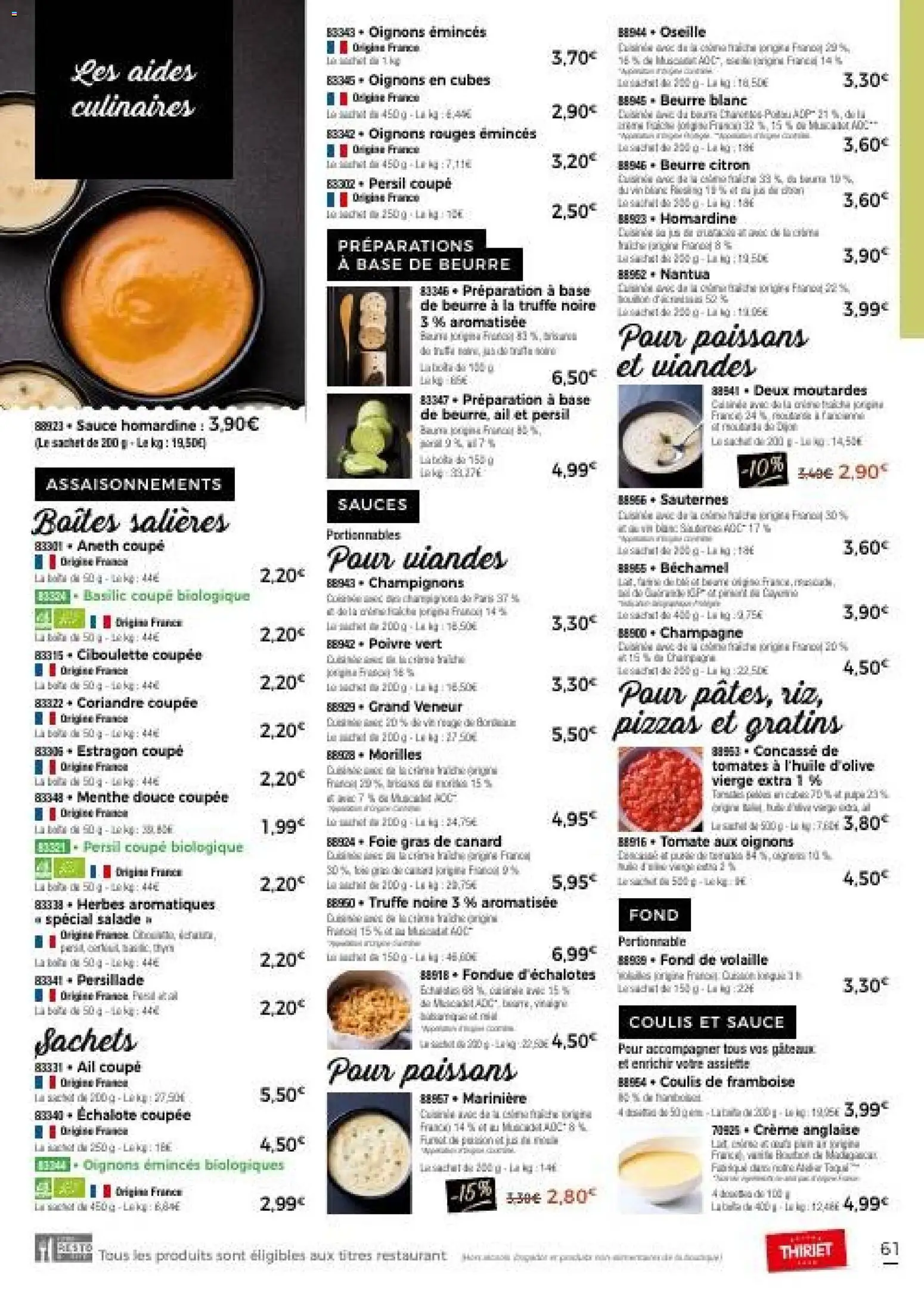 {H1} | Page: 61 | Produits: Persil, Volaille, Tomates, Oignons