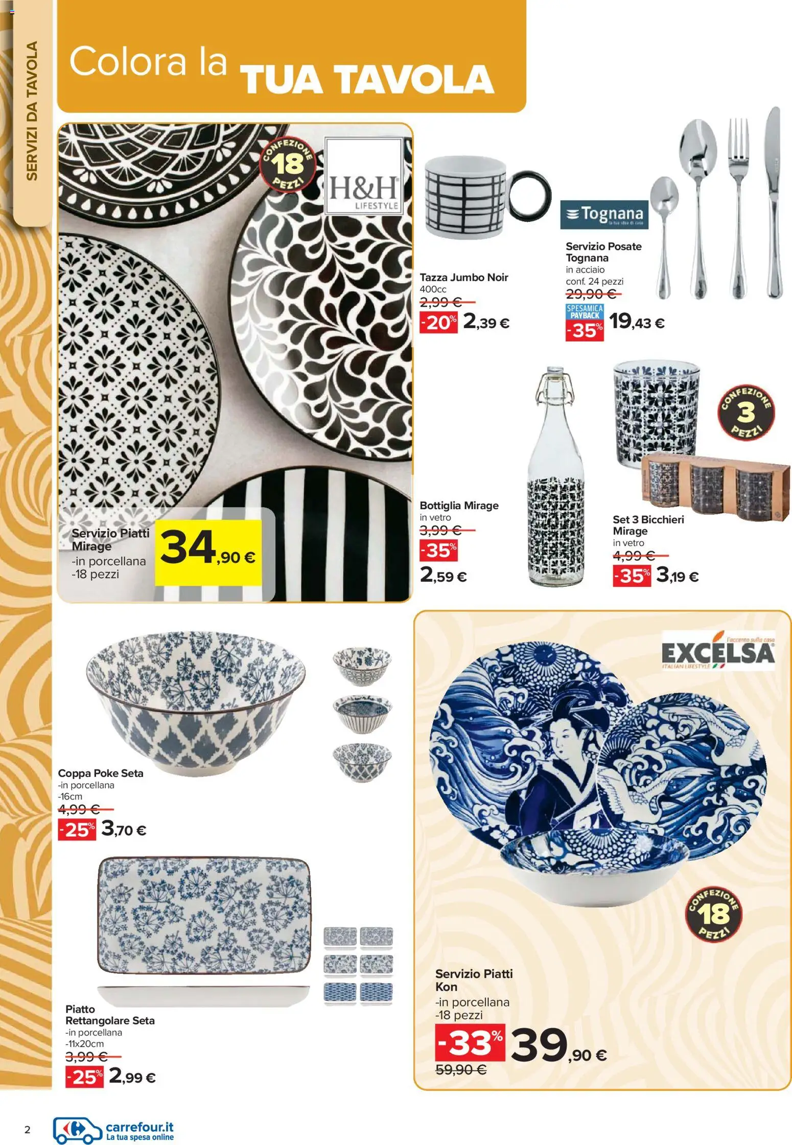 Volantino Carrefour del 16.02.2026 | Pagina: 2 | Prodotti: Posate, Piatto, Bottiglia