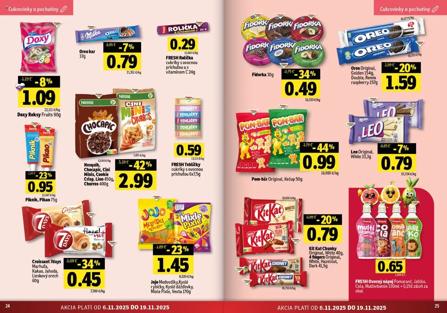 Nové Fresh akcie – leták je platný od 06.11.2025 | Strana: 13 | Produkty: Croissant, Chocapic, Cukríky, Kečup