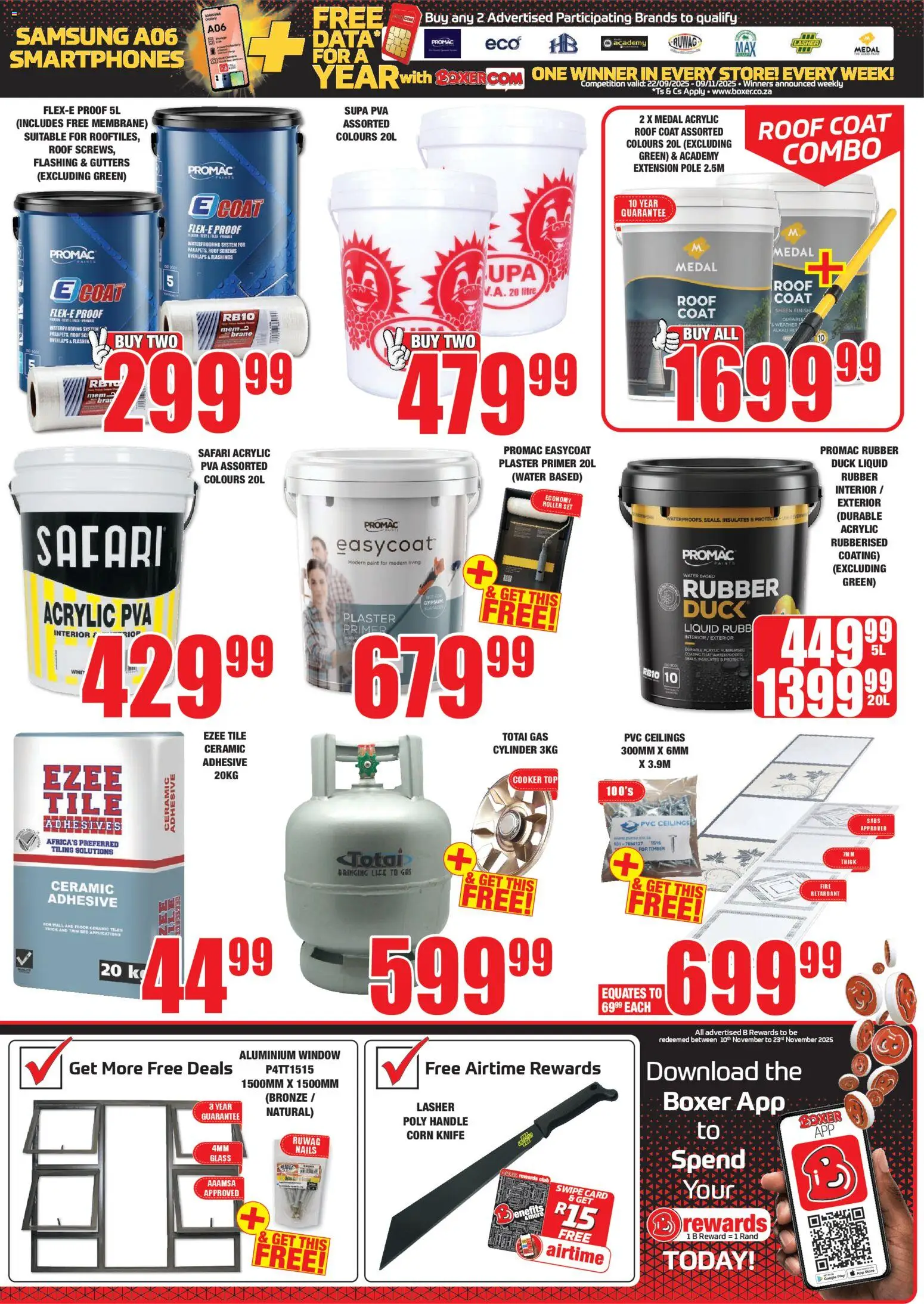 New Boxer catalogue – valid from 23.10.2025 | Page: 3 | Products: Paint, Tiling, Plaster, Water
