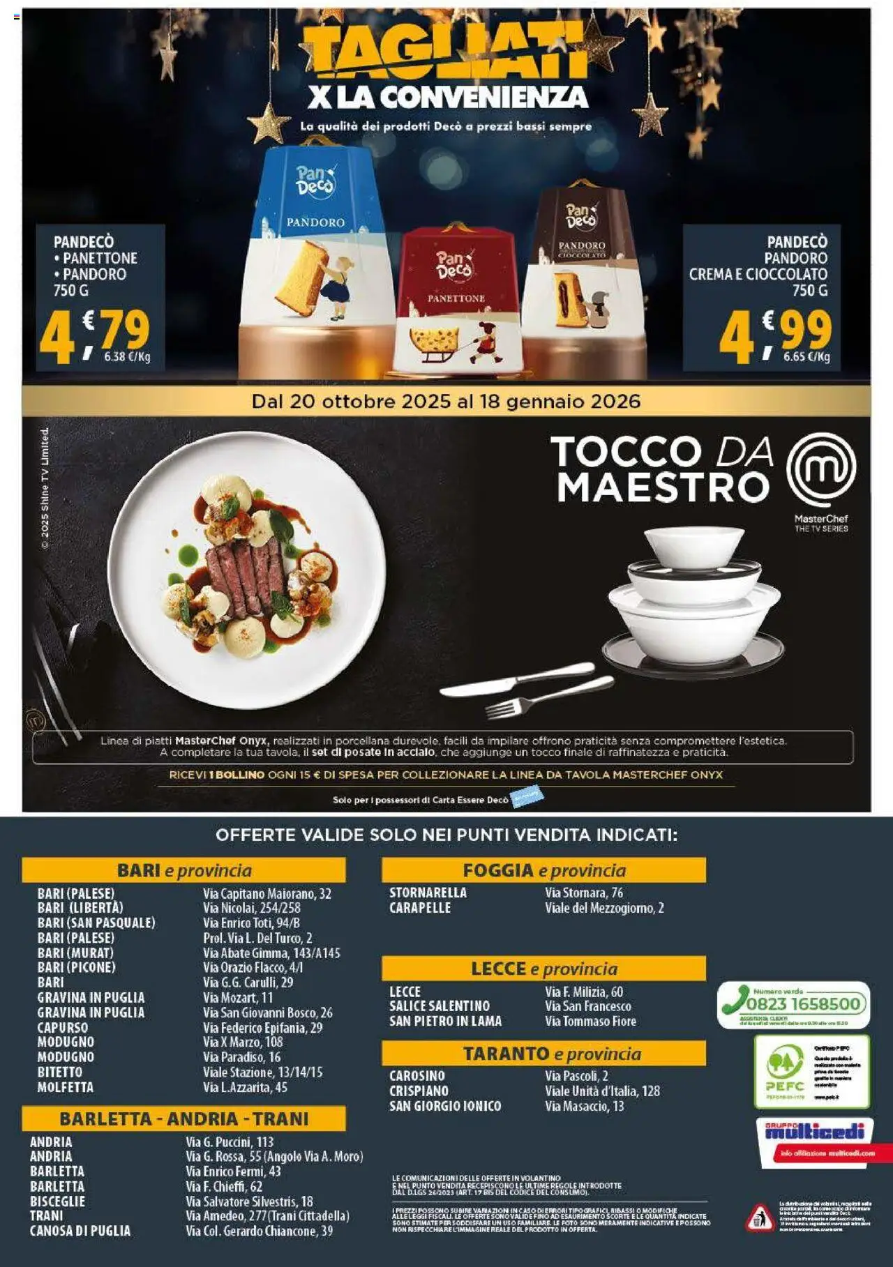 Volantino Decò del 16.10.2025 | Pagina: 16 | Prodotti: Posate, Pandoro, Panettone, The