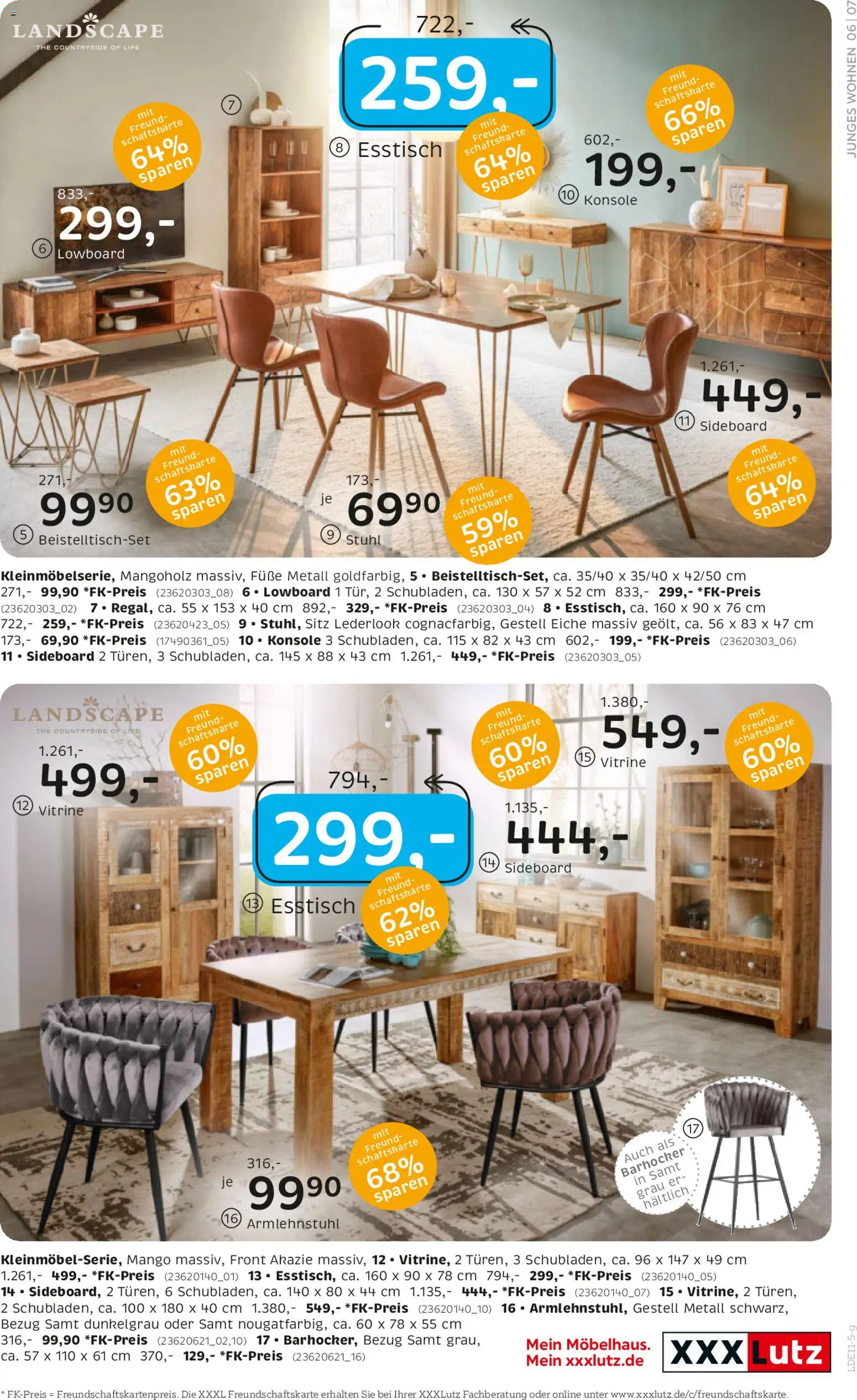 XXXL Lutz Wohntrends zum Bestpreis – gültig ab 26.10.2025 | Seite: 7 | Produkte: Lowboard, Esstisch, Vitrine, Barhocker